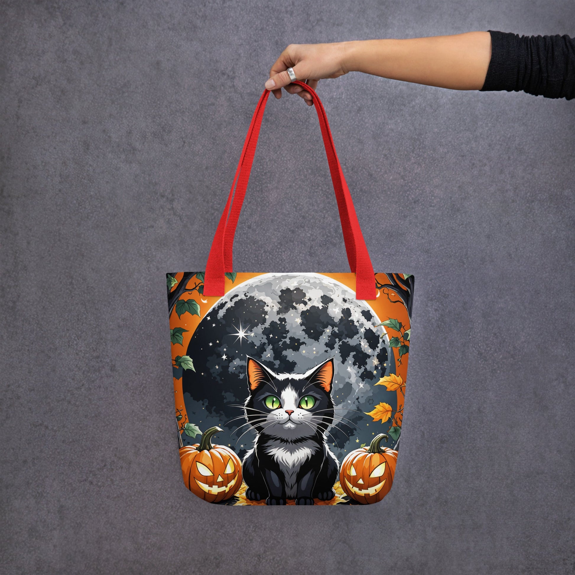 Halloween Cat and Moon II Tote Bag - Tote Bags - Discovery Co.