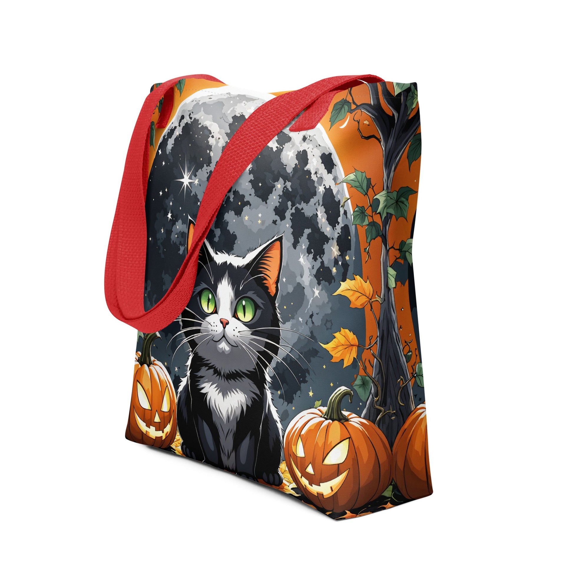 Halloween Cat and Moon II Tote Bag - Tote Bags - Discovery Co.