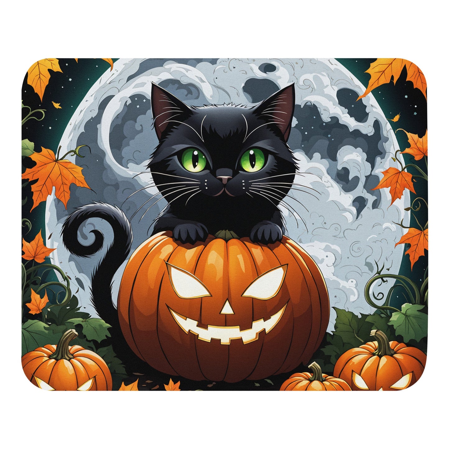 Halloween Cat and Moon Mouse Pad - Mouse Pads - Discovery Co.