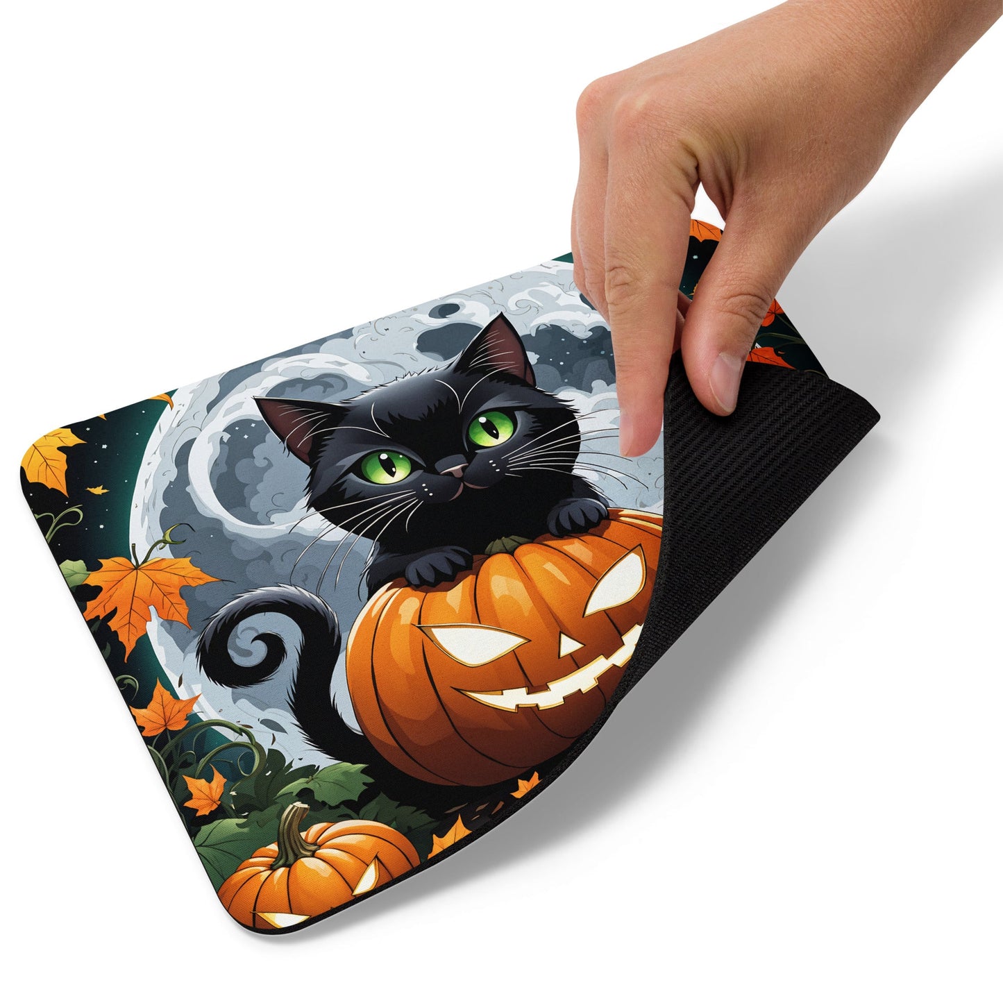 Halloween Cat and Moon Mouse Pad - Mouse Pads - Discovery Co.