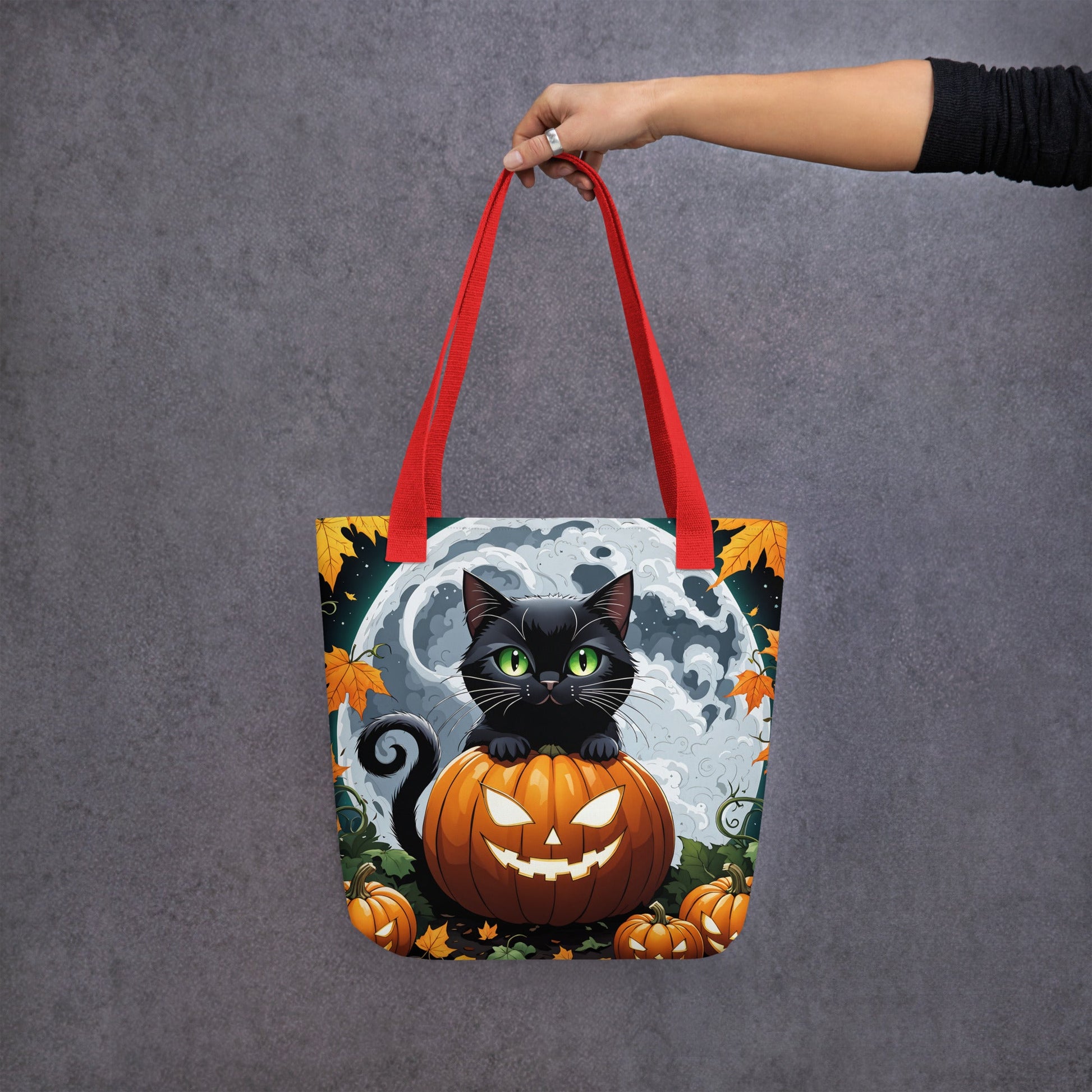 Halloween Cat and Moon Tote Bag - Tote Bags - Discovery Co.