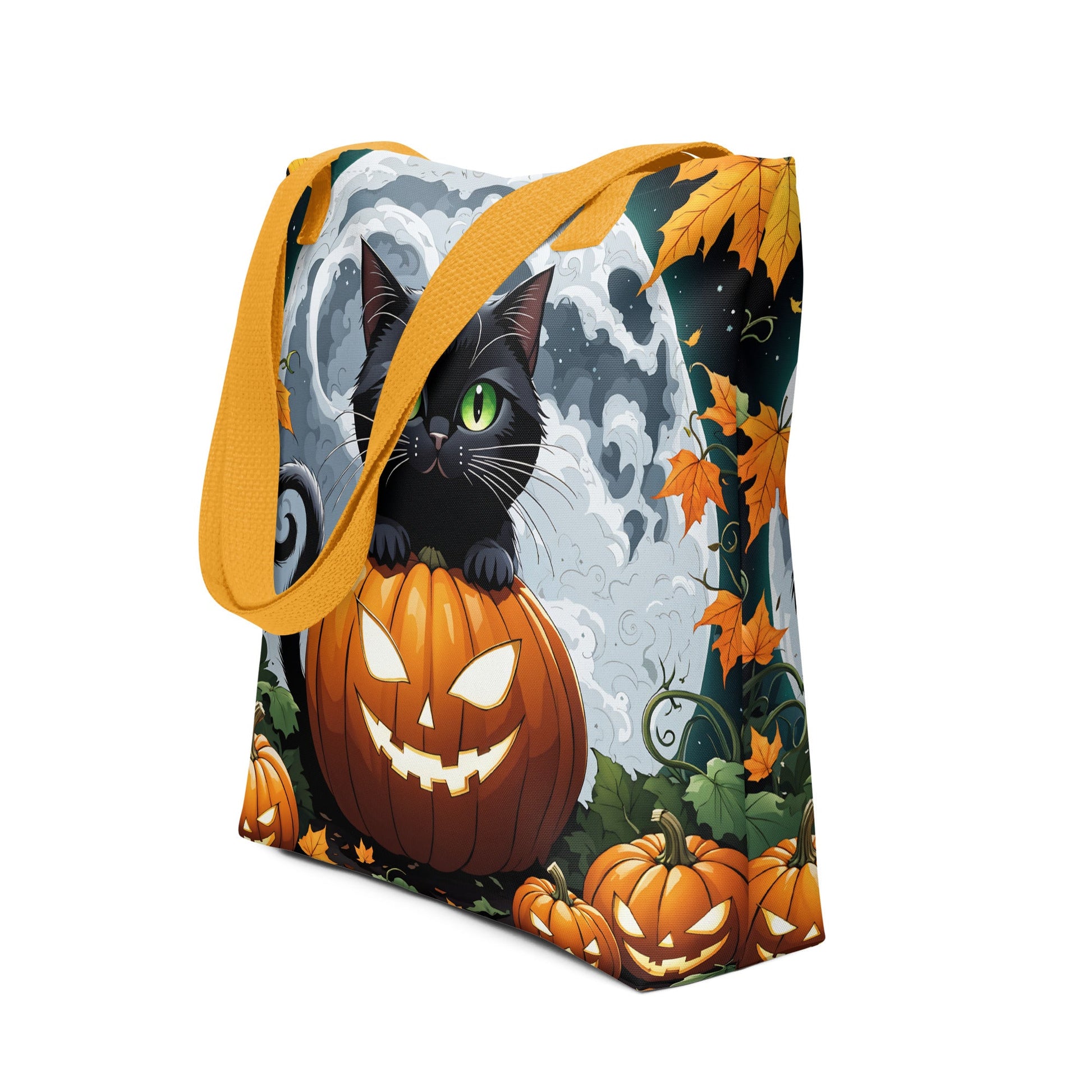 Halloween Cat and Moon Tote Bag - Tote Bags - Discovery Co.