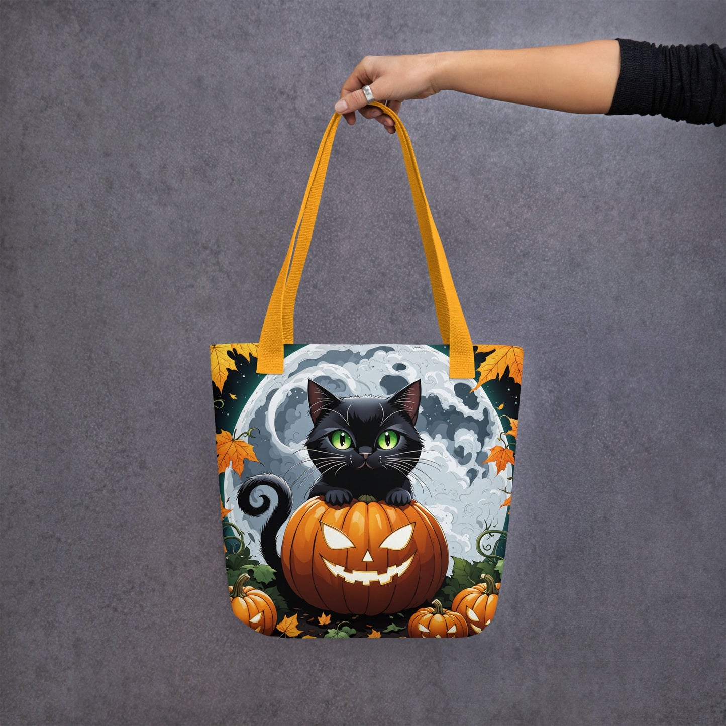 Halloween Cat and Moon Tote Bag - Tote Bags - Discovery Co.