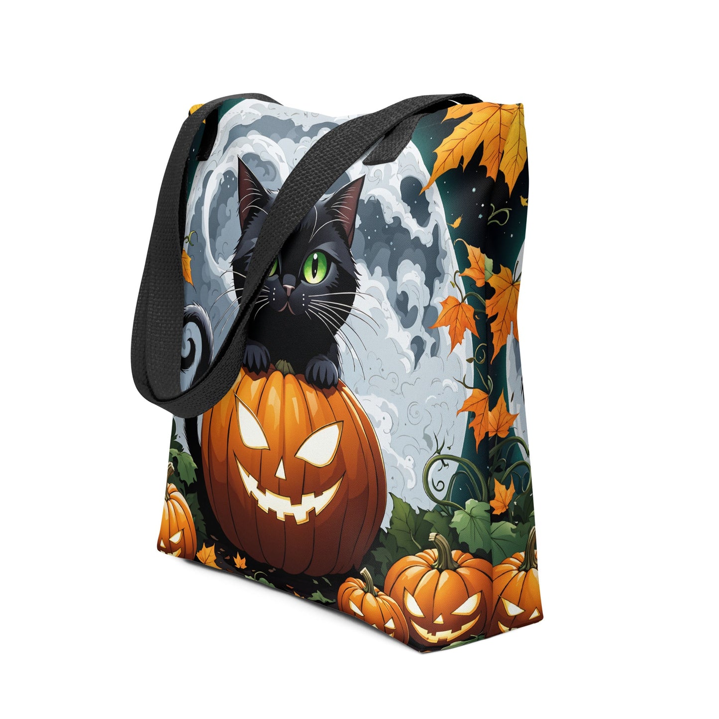 Halloween Cat and Moon Tote Bag - Tote Bags - Discovery Co.