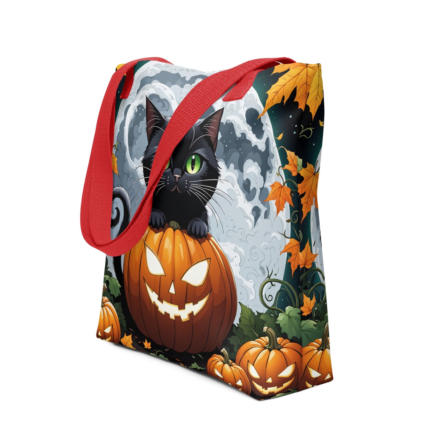 Halloween Cat and Moon Tote Bag - Tote Bags - Discovery Co.