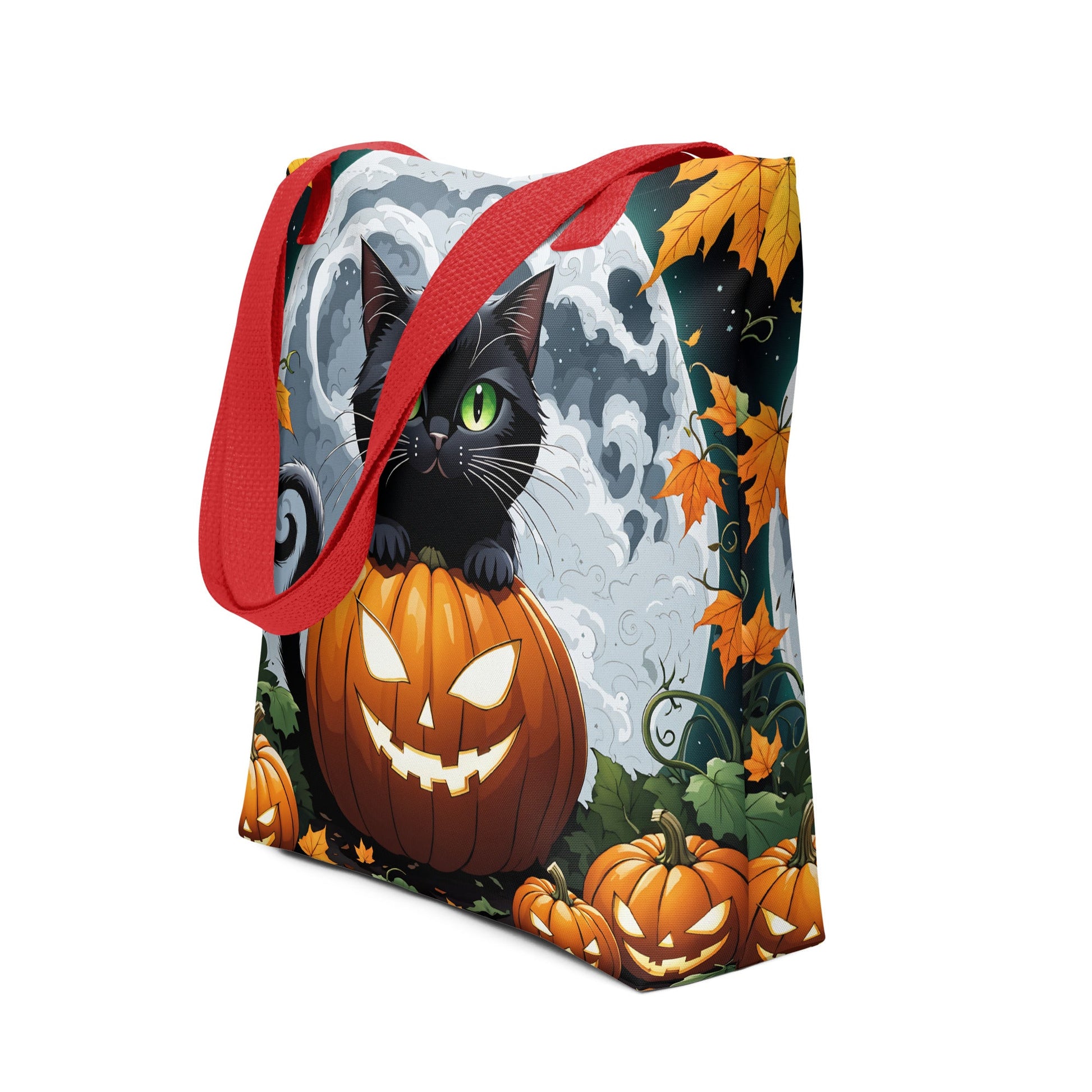 Halloween Cat and Moon Tote Bag - Tote Bags - Discovery Co.