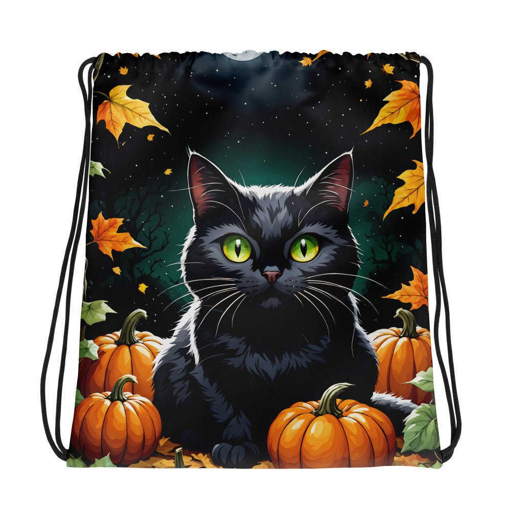 Halloween Cat Drawstring Bag - Drawstring Bag - Discovery Co.