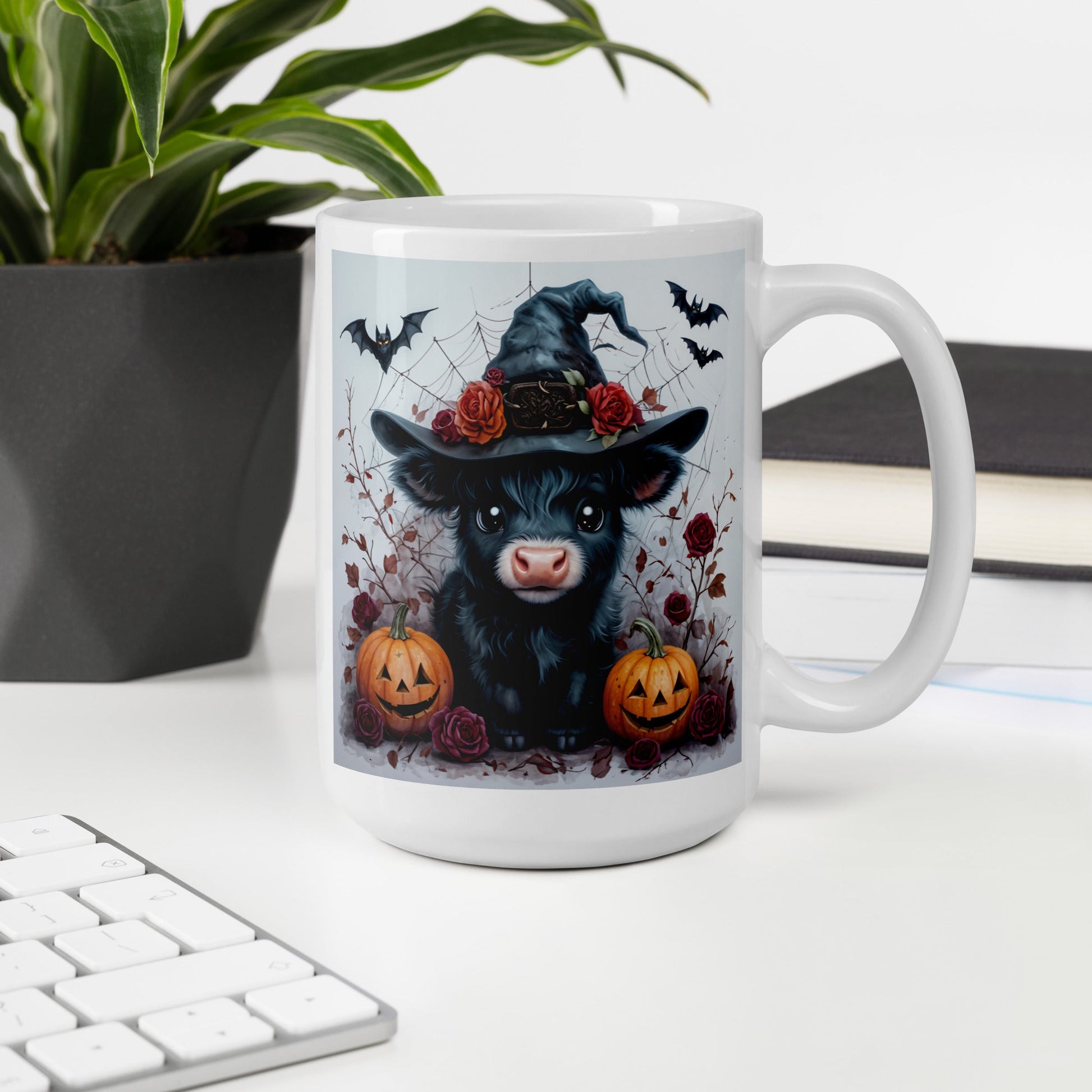 Halloween Cow White Glossy Mug (11 oz, 15 oz, 20 oz) - Mugs - Discovery Co.