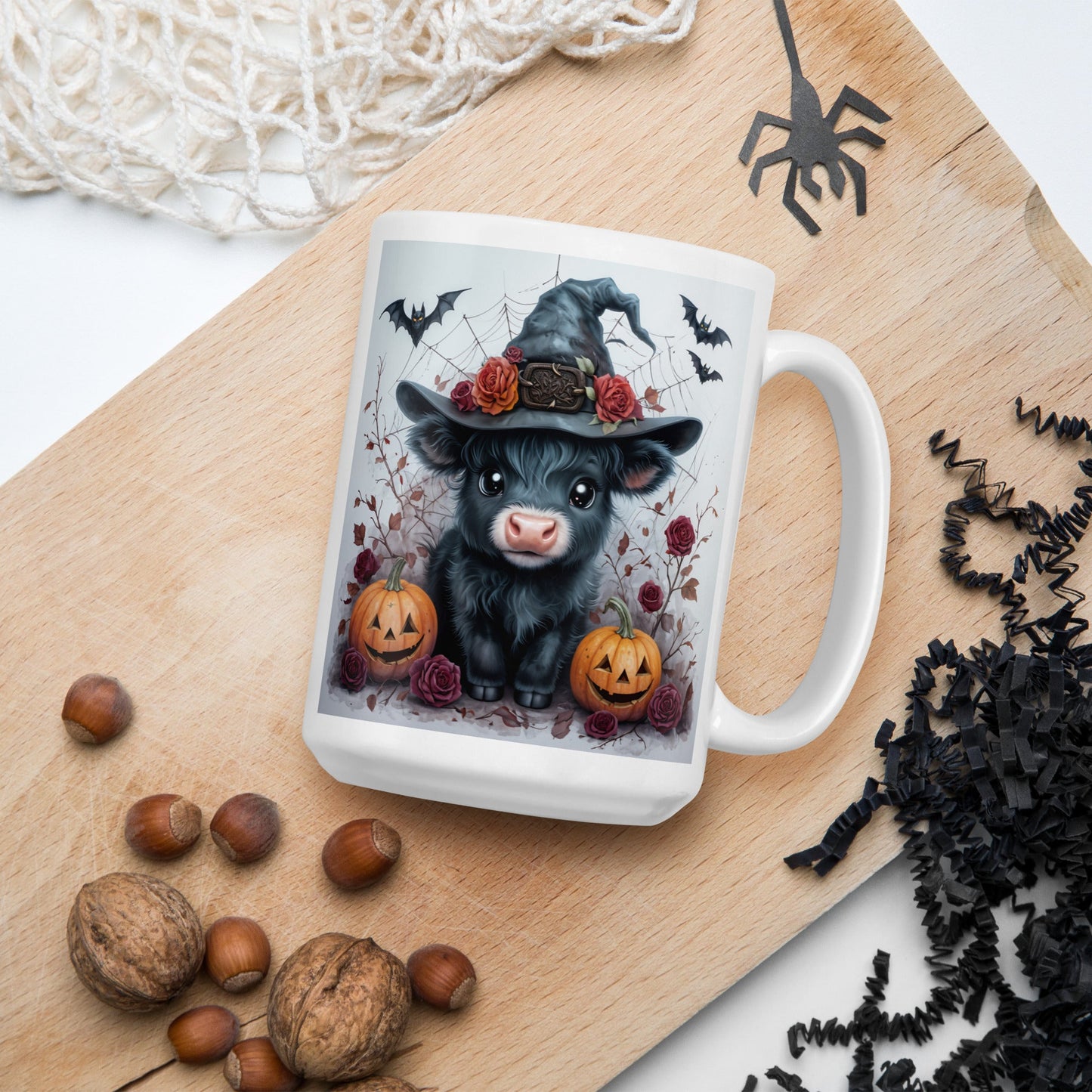 Halloween Cow White Glossy Mug (11 oz, 15 oz, 20 oz) - Mugs - Discovery Co.