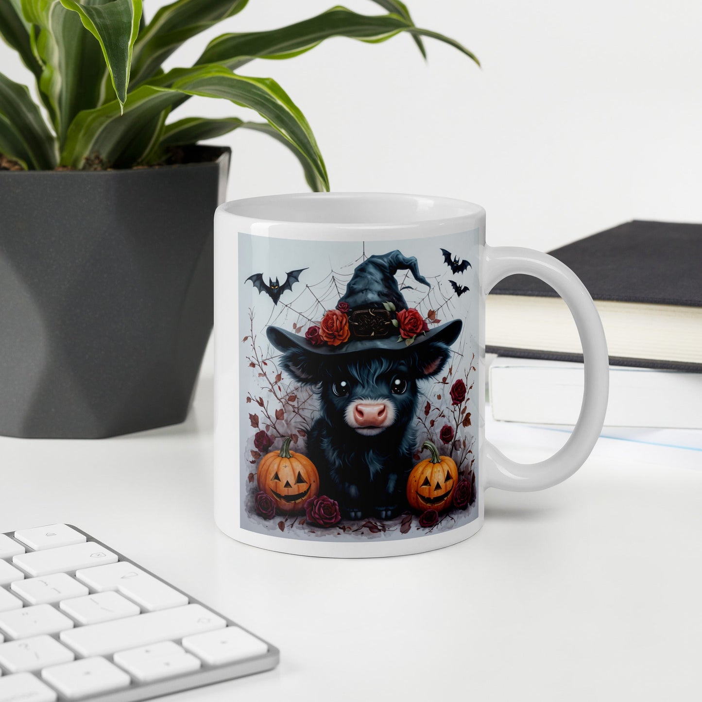 Halloween Cow White Glossy Mug (11 oz, 15 oz, 20 oz) - Mugs - Discovery Co.