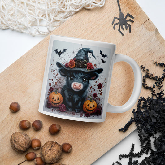 Halloween Cow White Glossy Mug (11 oz, 15 oz, 20 oz) - Mugs - Discovery Co.