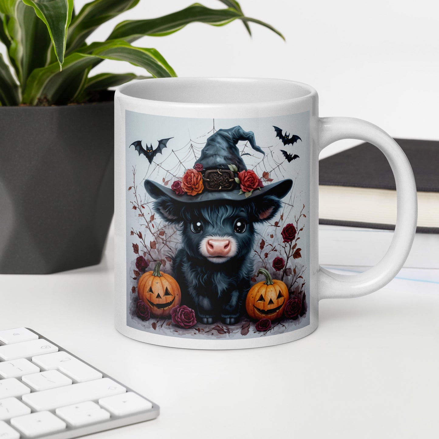 Halloween Cow White Glossy Mug (11 oz, 15 oz, 20 oz) - Mugs - Discovery Co.