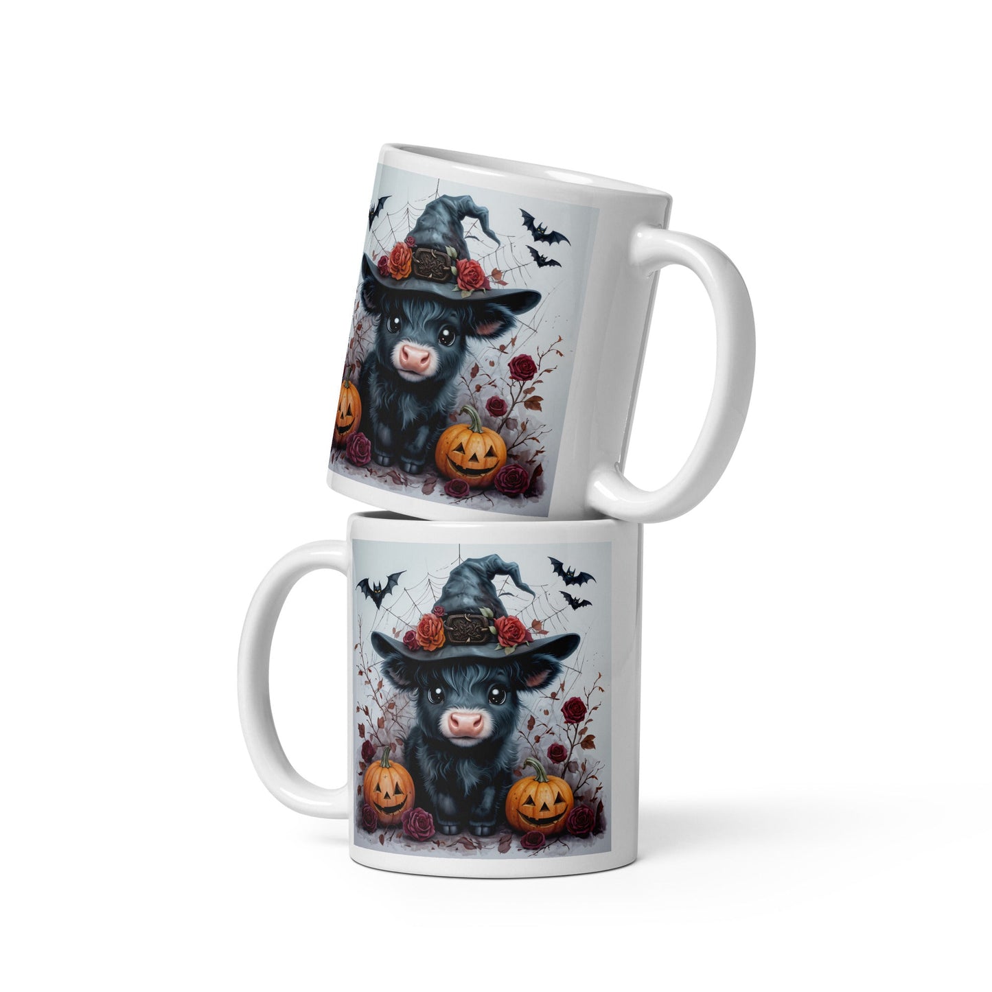 Halloween Cow White Glossy Mug (11 oz, 15 oz, 20 oz) - Mugs - Discovery Co.