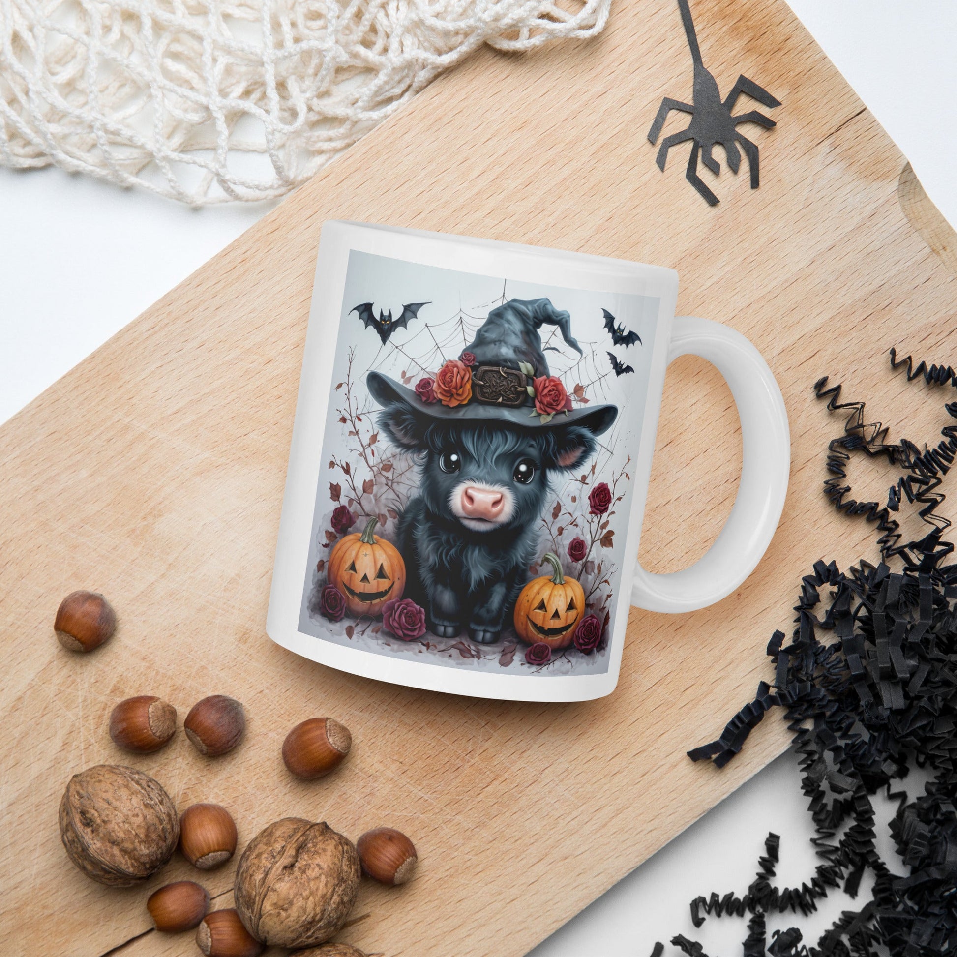 Halloween Cow White Glossy Mug (11 oz, 15 oz, 20 oz) - Mugs - Discovery Co.