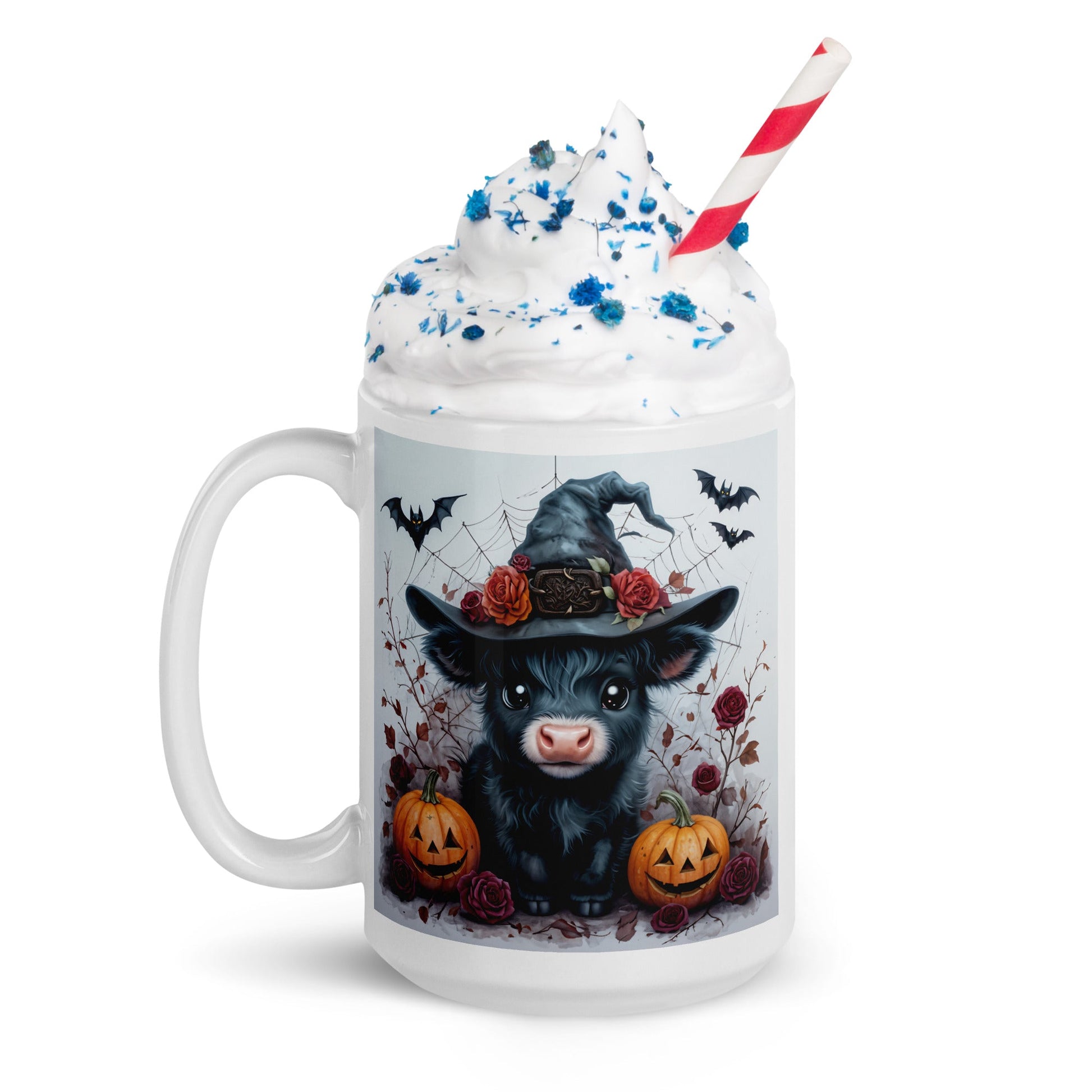 Halloween Cow White Glossy Mug (11 oz, 15 oz, 20 oz) - Mugs - Discovery Co.