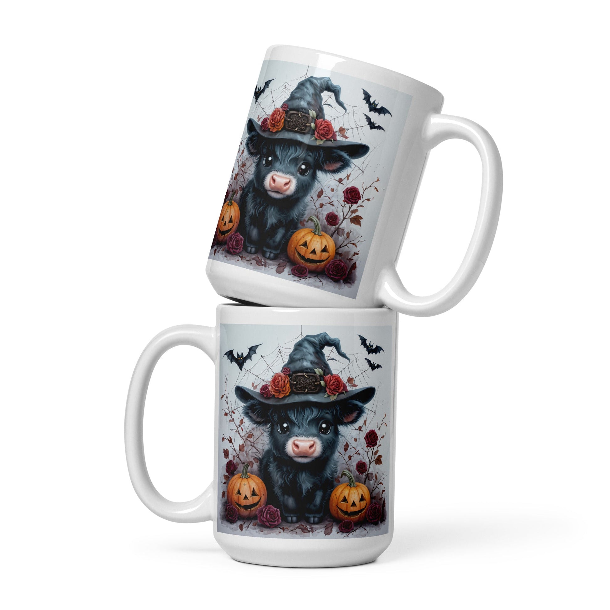 Halloween Cow White Glossy Mug (11 oz, 15 oz, 20 oz) - Mugs - Discovery Co.