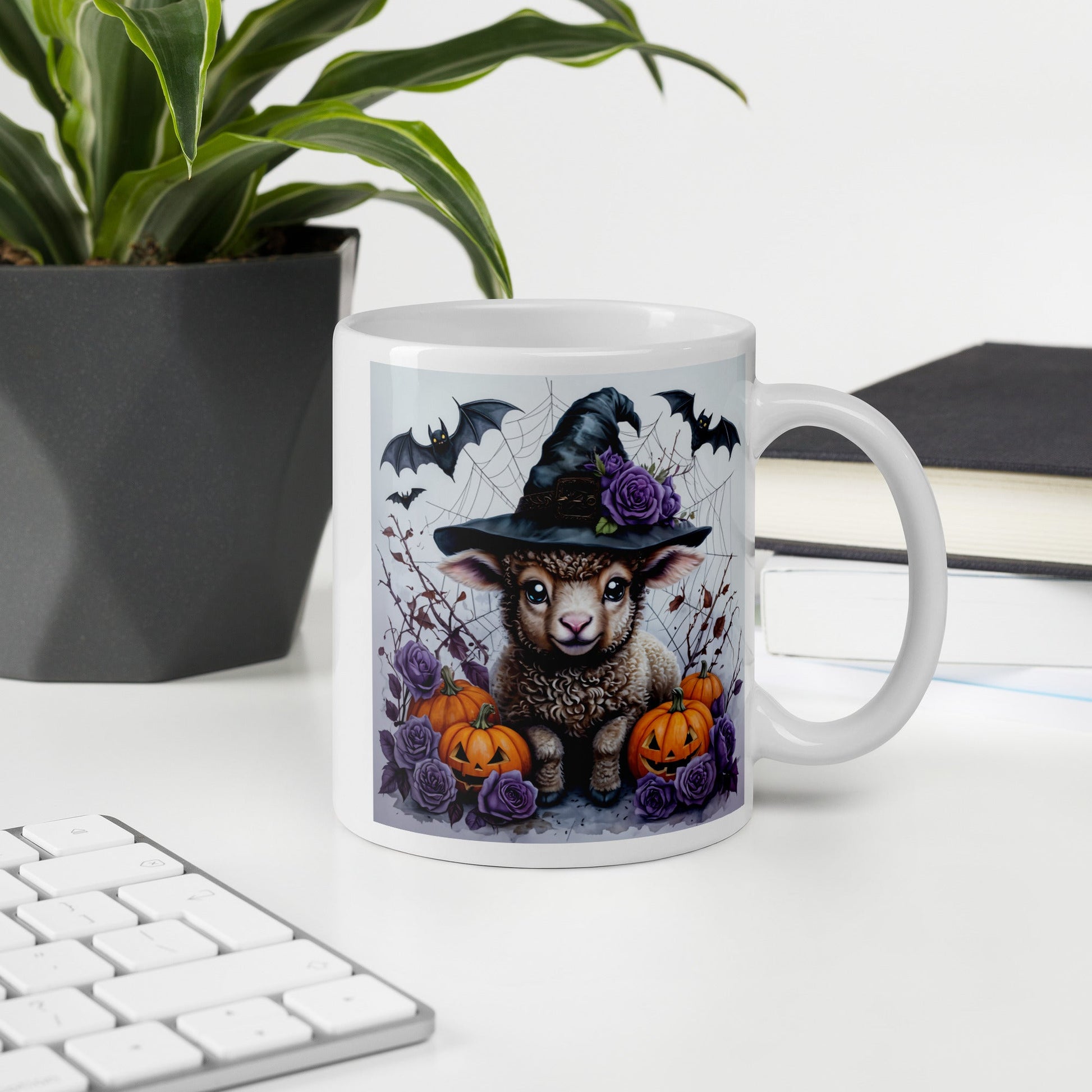 Halloween Lamb White Glossy Mug (11 oz, 15 oz, 20 oz) - Mugs - Discovery Co.
