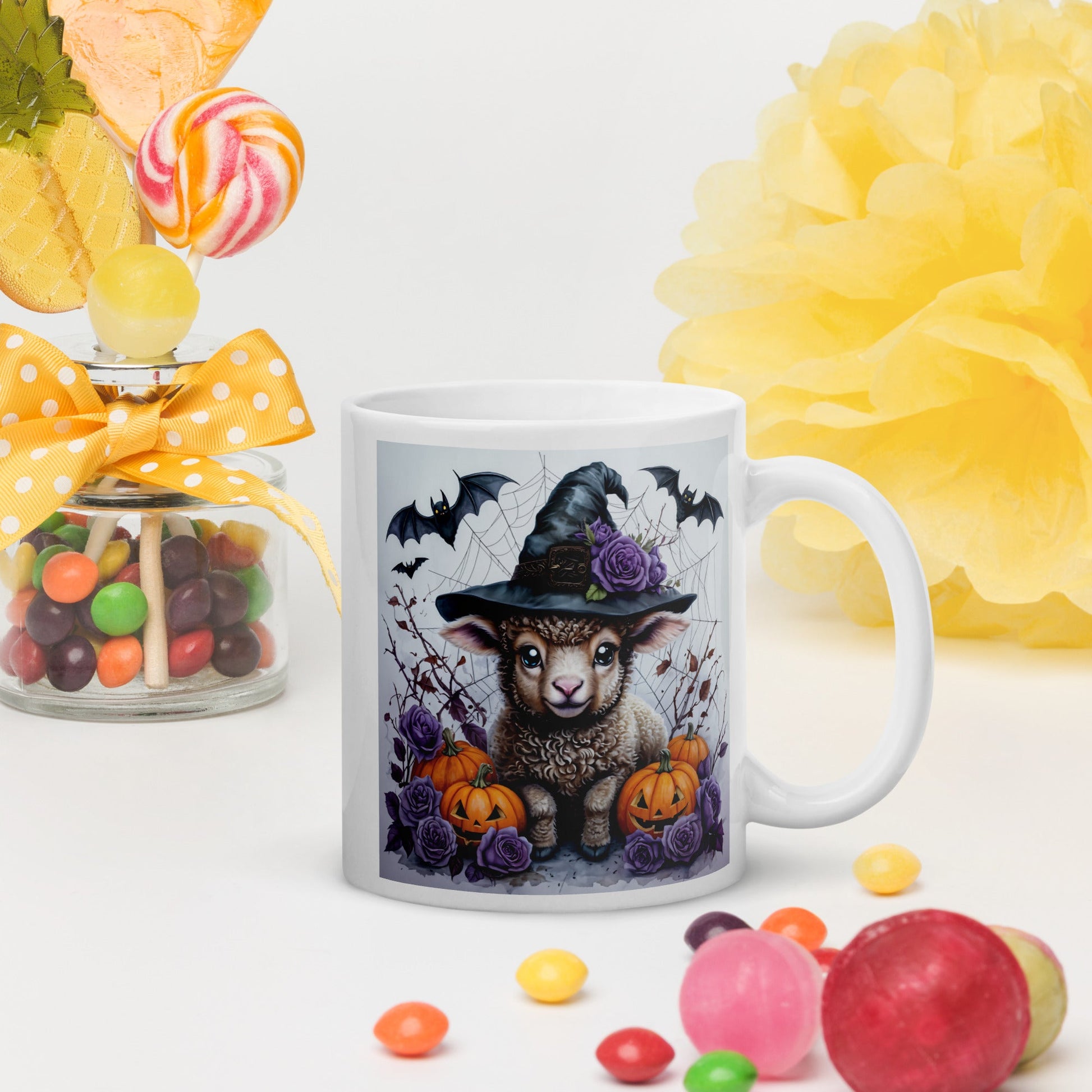 Halloween Lamb White Glossy Mug (11 oz, 15 oz, 20 oz) - Mugs - Discovery Co.