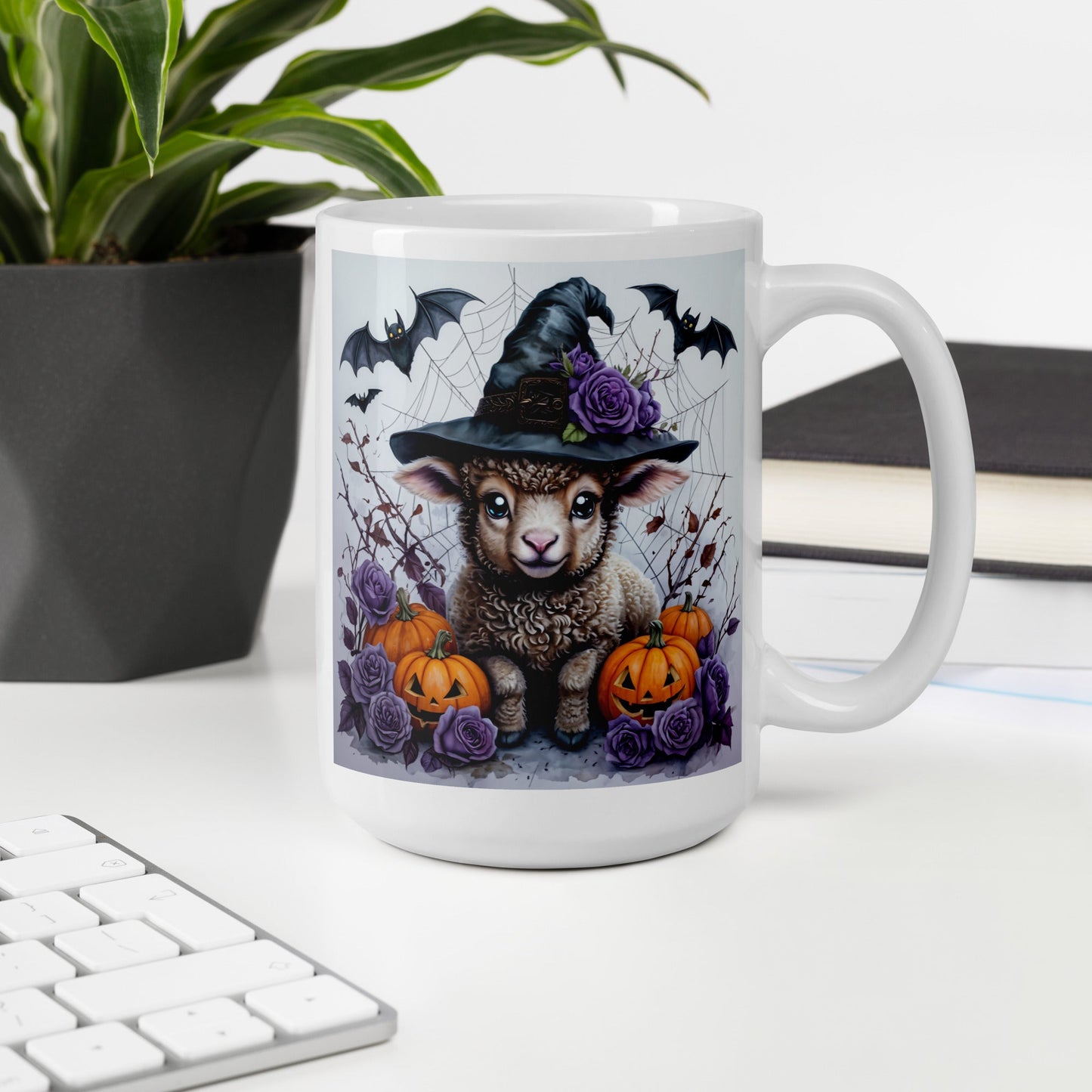 Halloween Lamb White Glossy Mug (11 oz, 15 oz, 20 oz) - Mugs - Discovery Co.