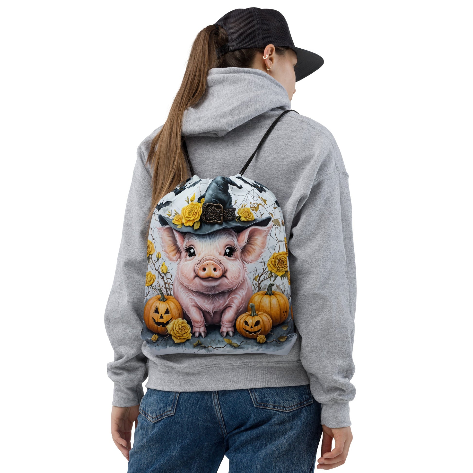 Halloween Pig Drawstring Bag - Drawstring Bag - Discovery Co.