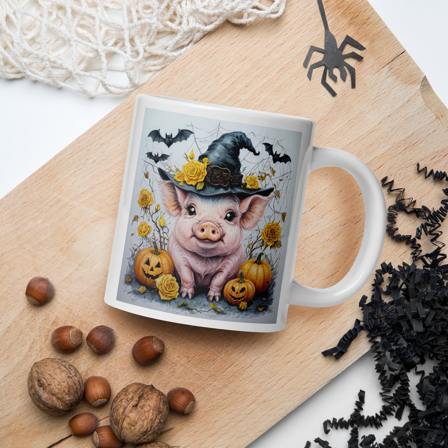 Halloween Pig White Glossy Mug (11 oz, 15 oz, 20 oz) - Mugs - Discovery Co.