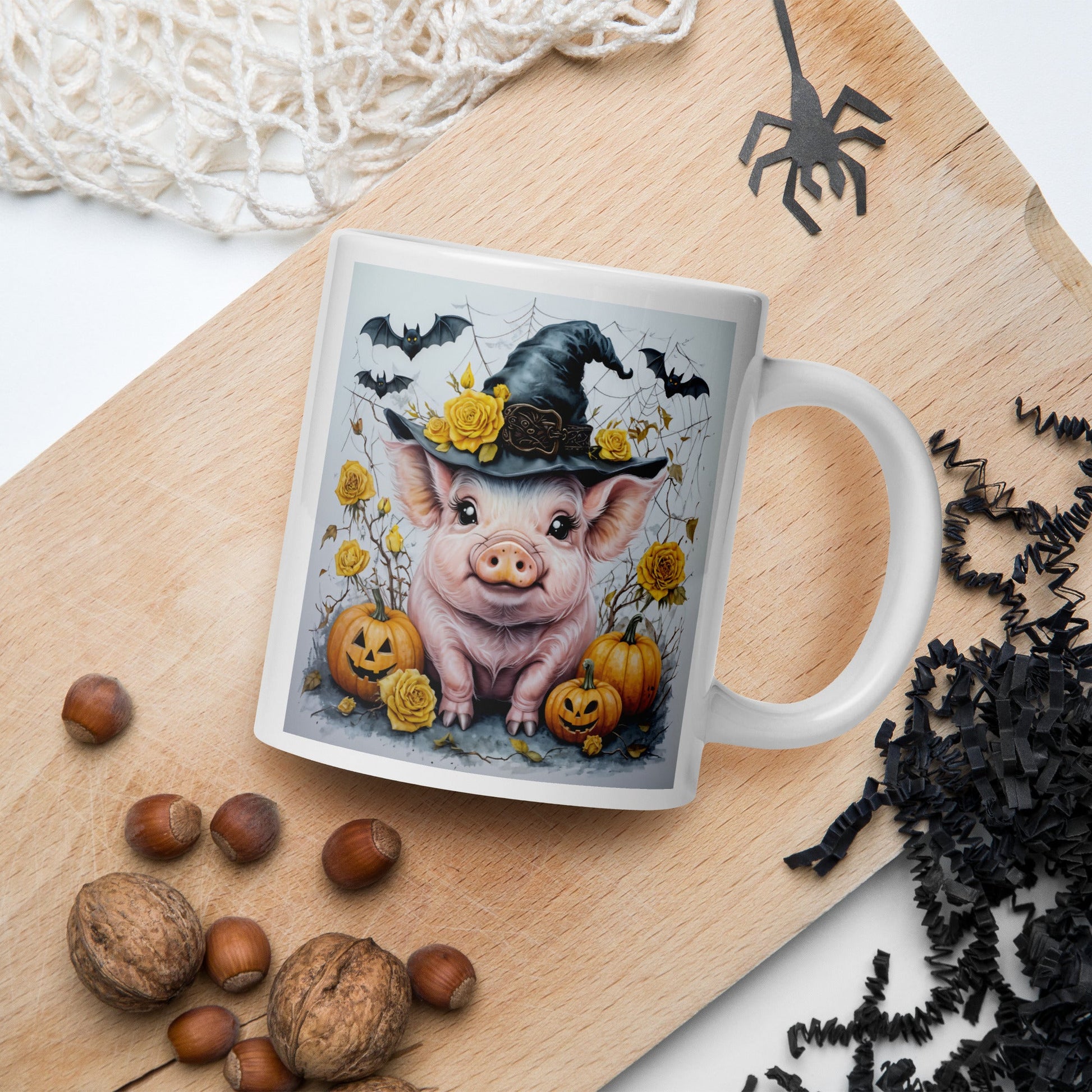 Halloween Pig White Glossy Mug (11 oz, 15 oz, 20 oz) - Mugs - Discovery Co.