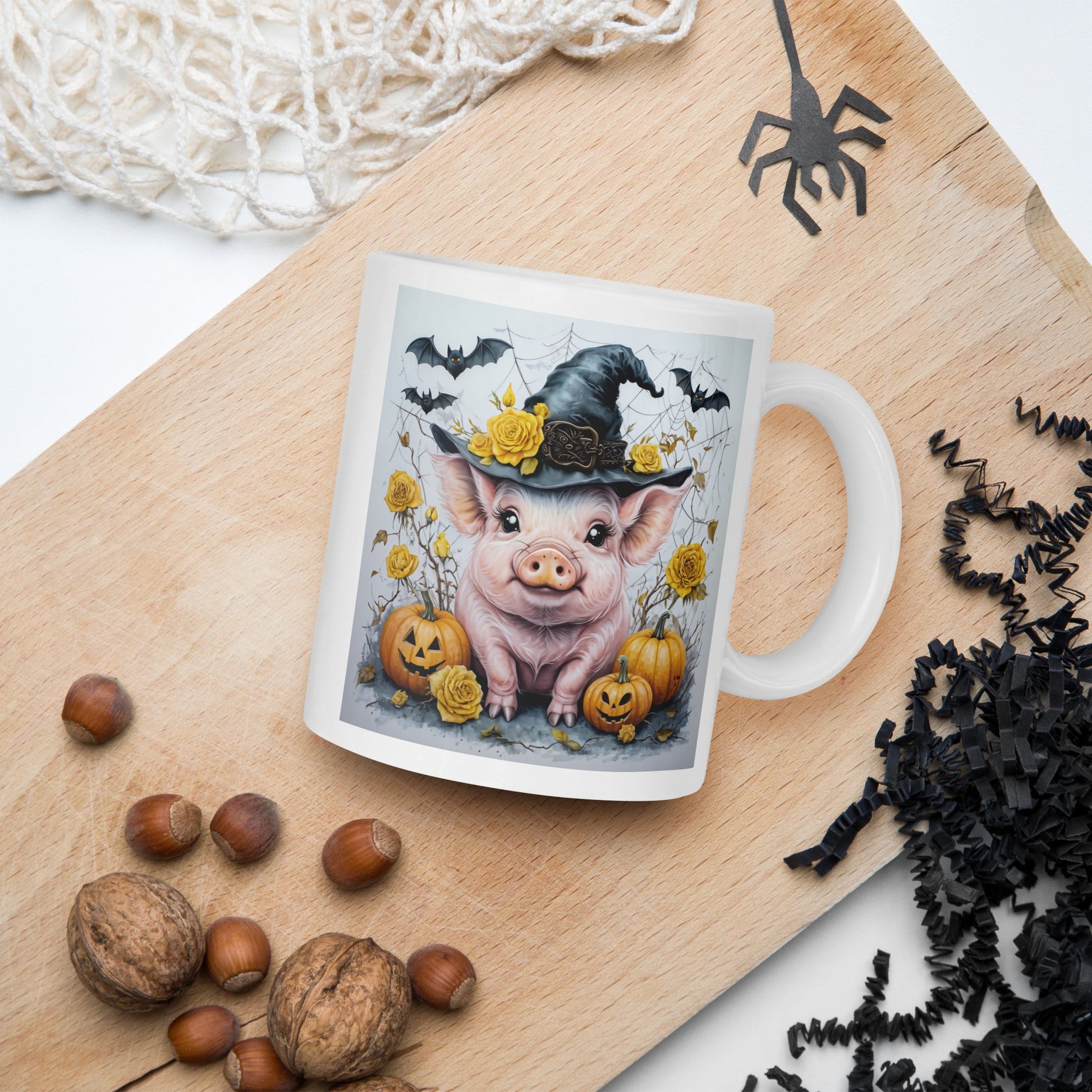 Halloween Pig White Glossy Mug (11 oz, 15 oz, 20 oz) - Mugs - Discovery Co.