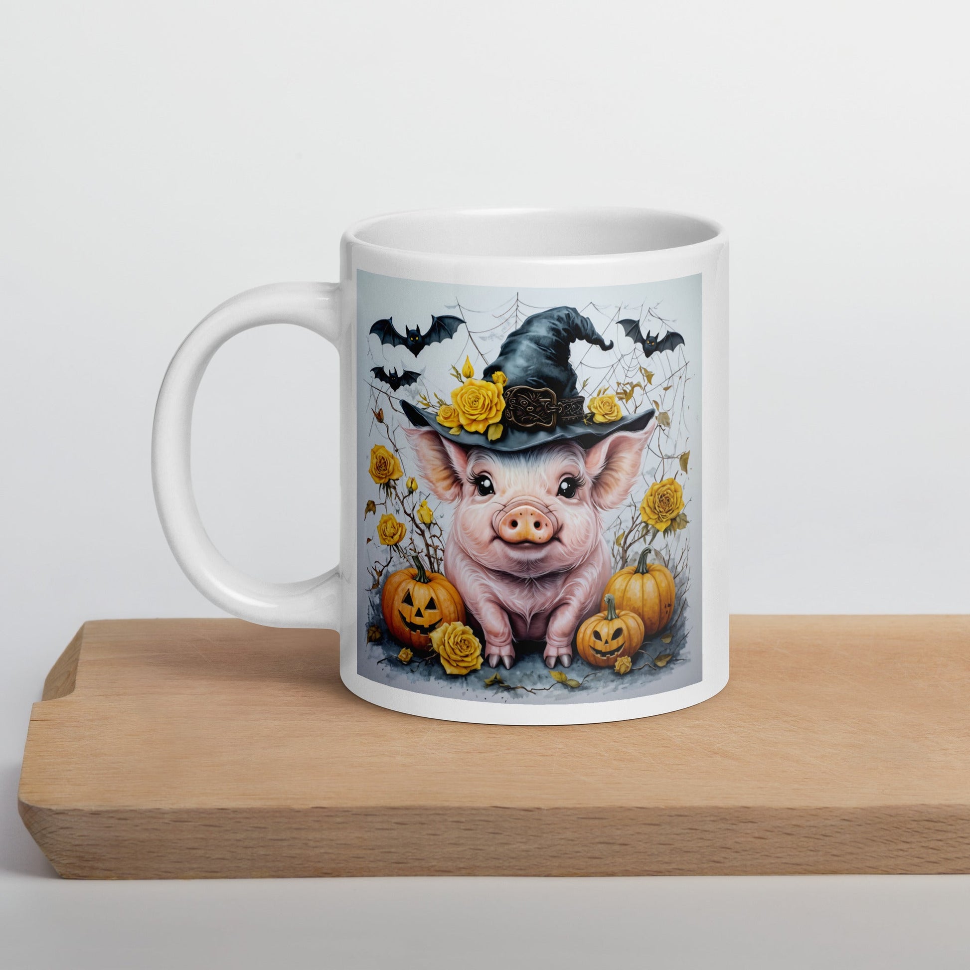 Halloween Pig White Glossy Mug (11 oz, 15 oz, 20 oz) - Mugs - Discovery Co.