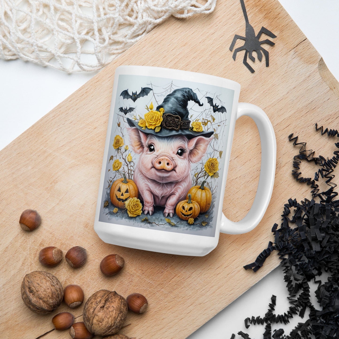 Halloween Pig White Glossy Mug (11 oz, 15 oz, 20 oz) - Mugs - Discovery Co.