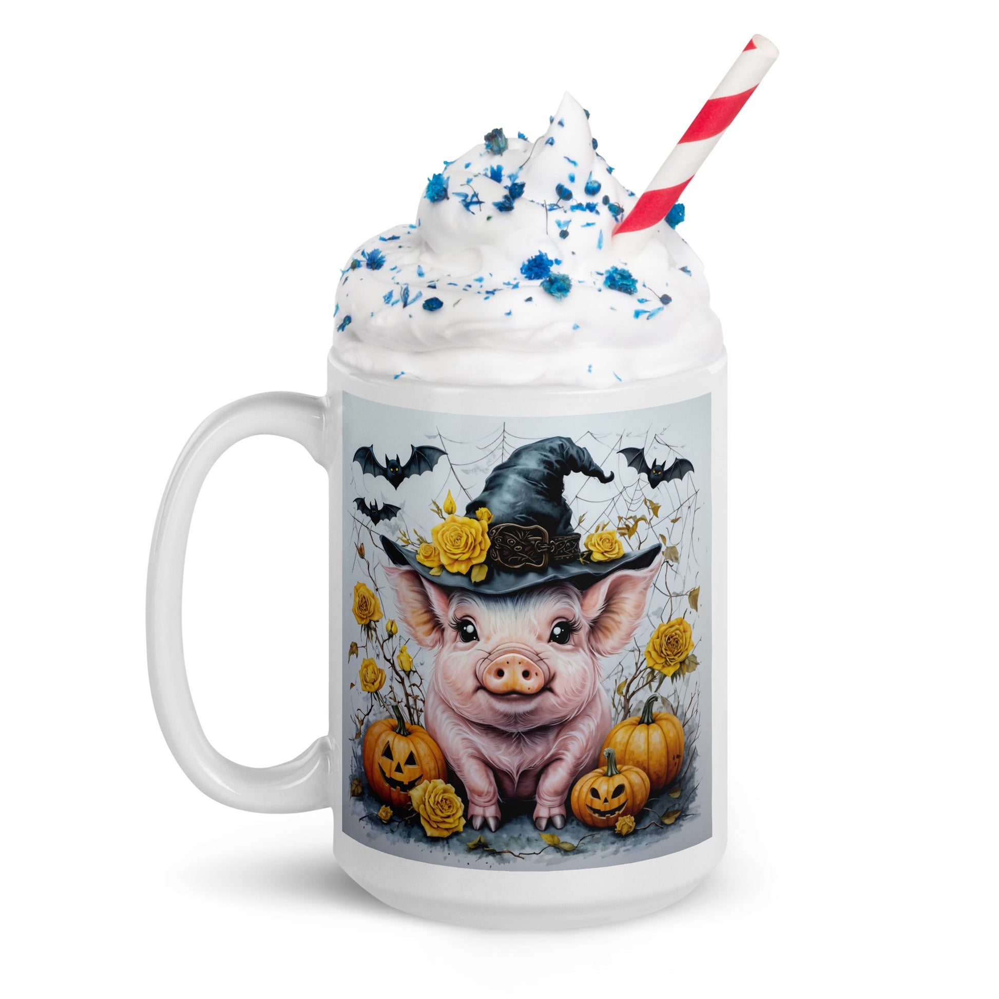 Halloween Pig White Glossy Mug (11 oz, 15 oz, 20 oz) - Mugs - Discovery Co.