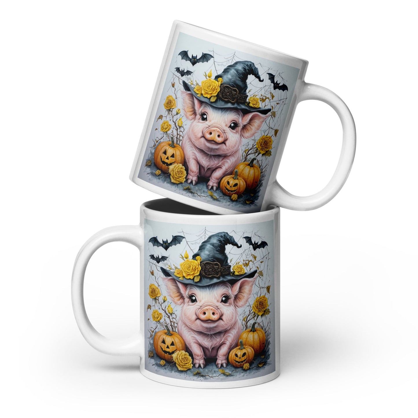Halloween Pig White Glossy Mug (11 oz, 15 oz, 20 oz) - Mugs - Discovery Co.