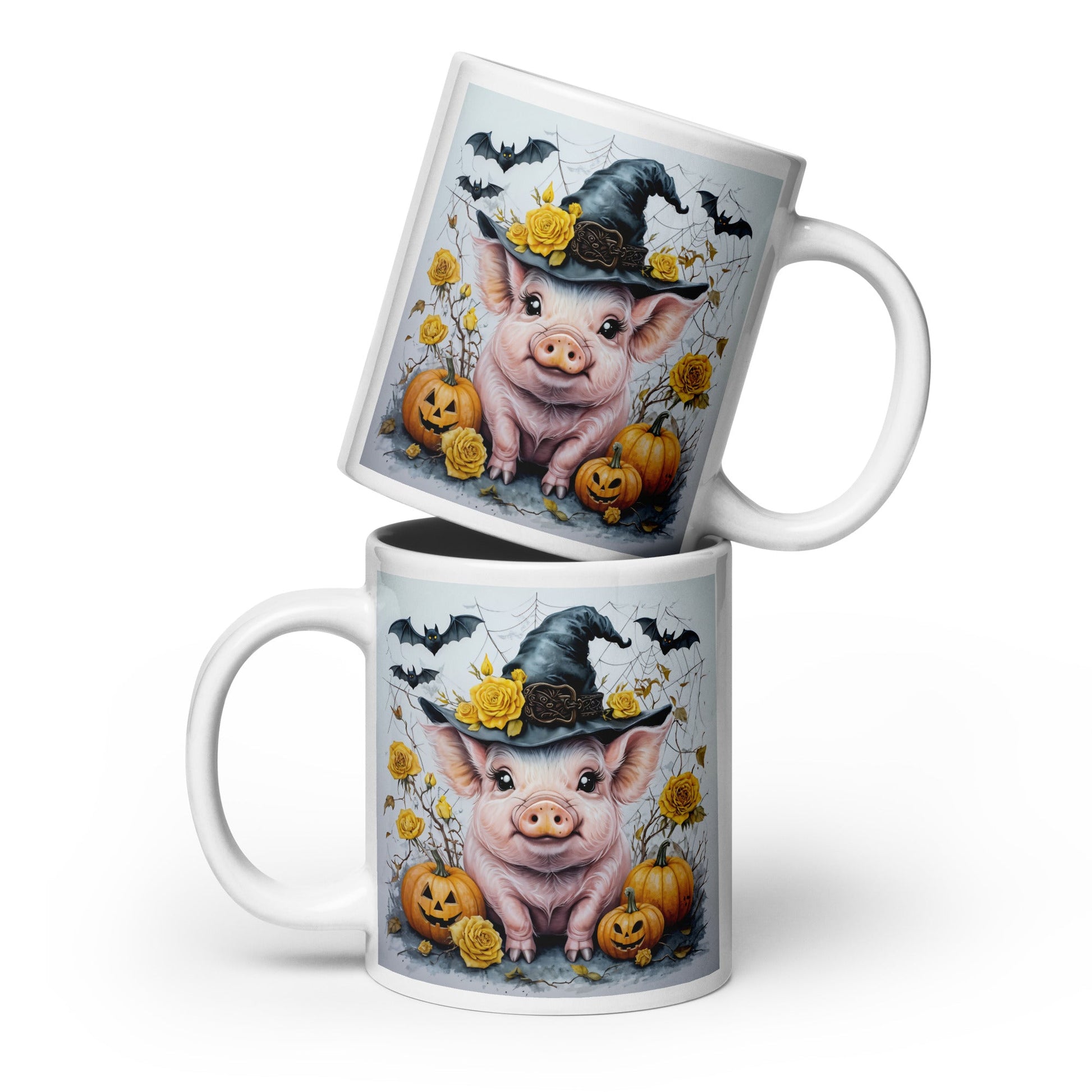 Halloween Pig White Glossy Mug (11 oz, 15 oz, 20 oz) - Mugs - Discovery Co.