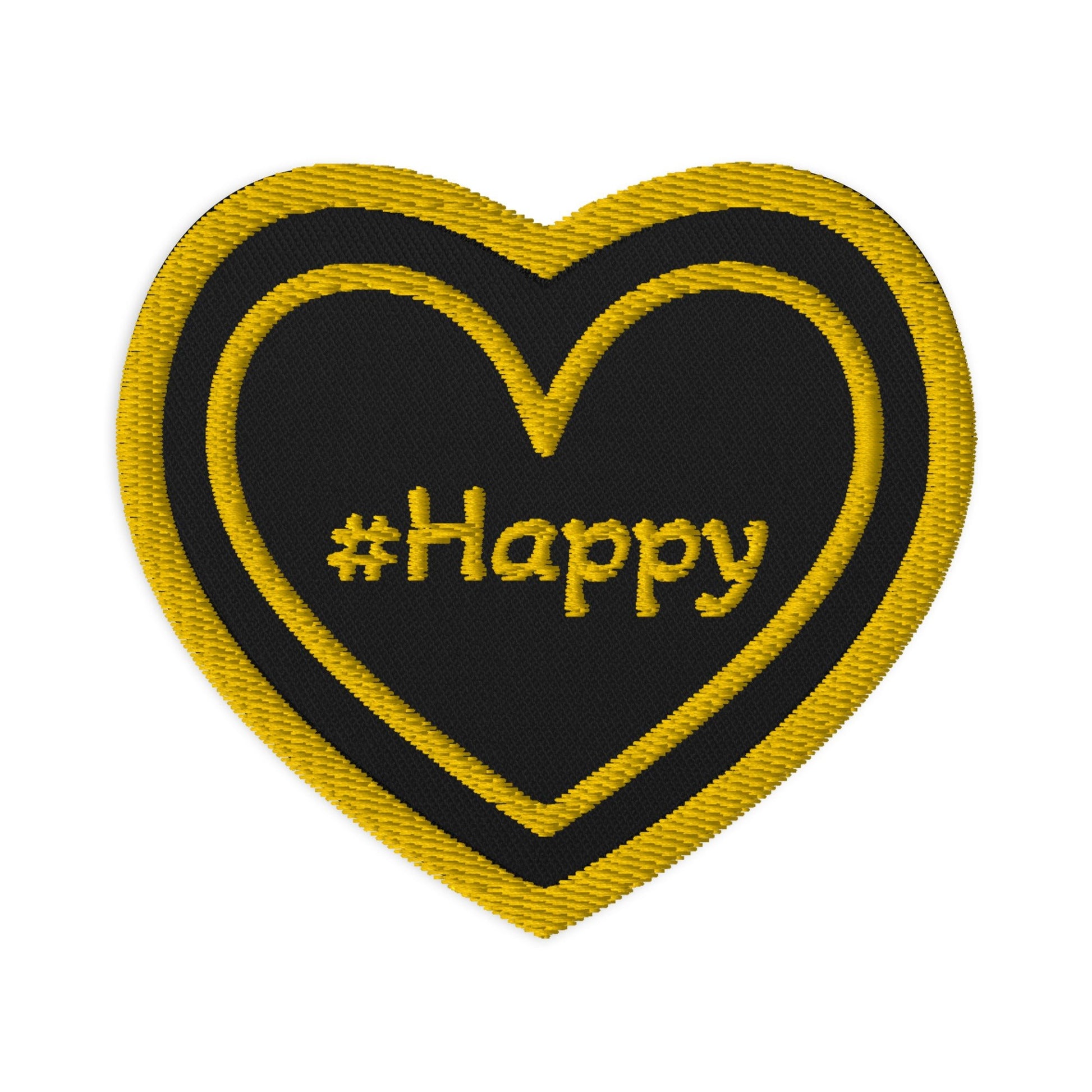 #Happy Yellow Heart Embroidered Patches - Embroidered Patches - Discovery Co.