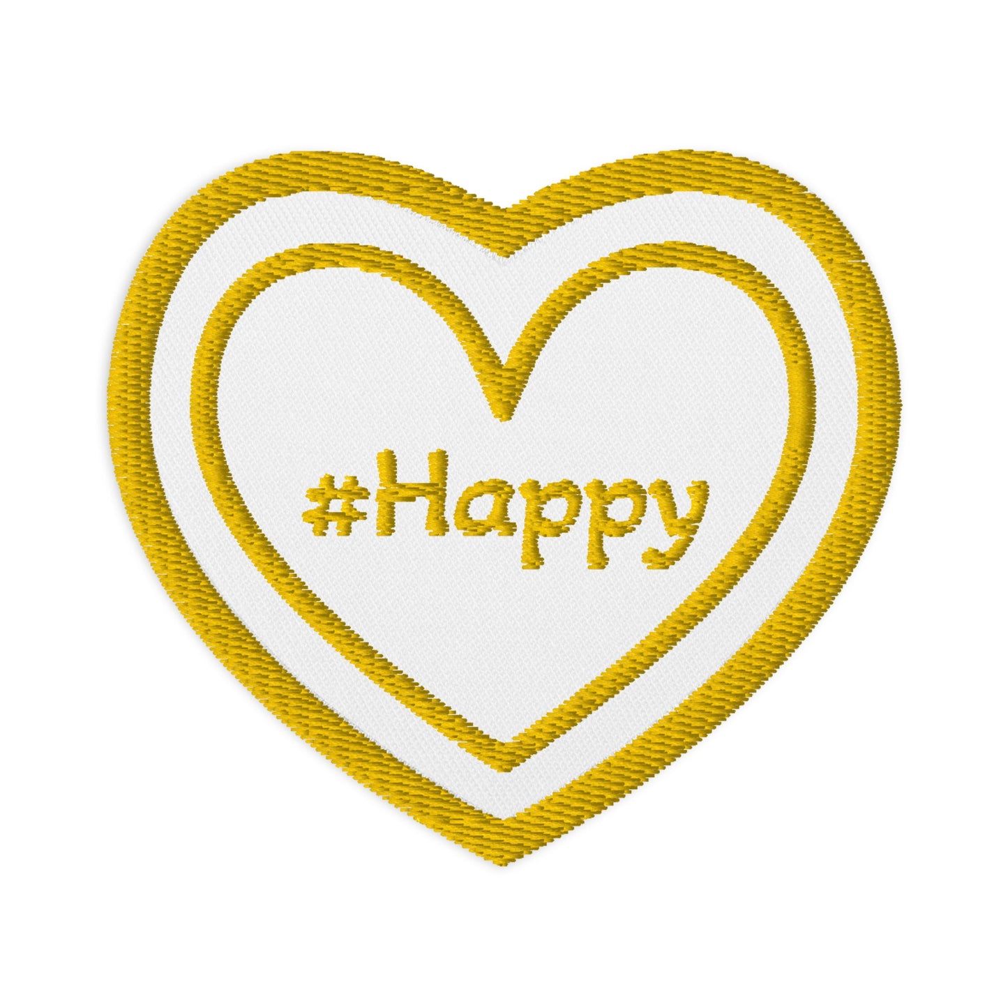 #Happy Yellow Heart Embroidered Patches - Embroidered Patches - Discovery Co.