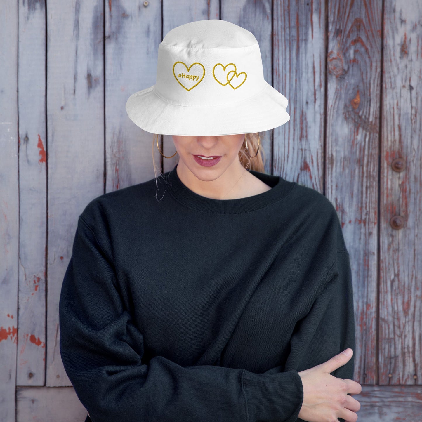 #Happy Yellow Hearts Bucket Hat - Hats - Discovery Co.