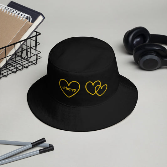 #Happy Yellow Hearts Bucket Hat - Hats - Discovery Co.