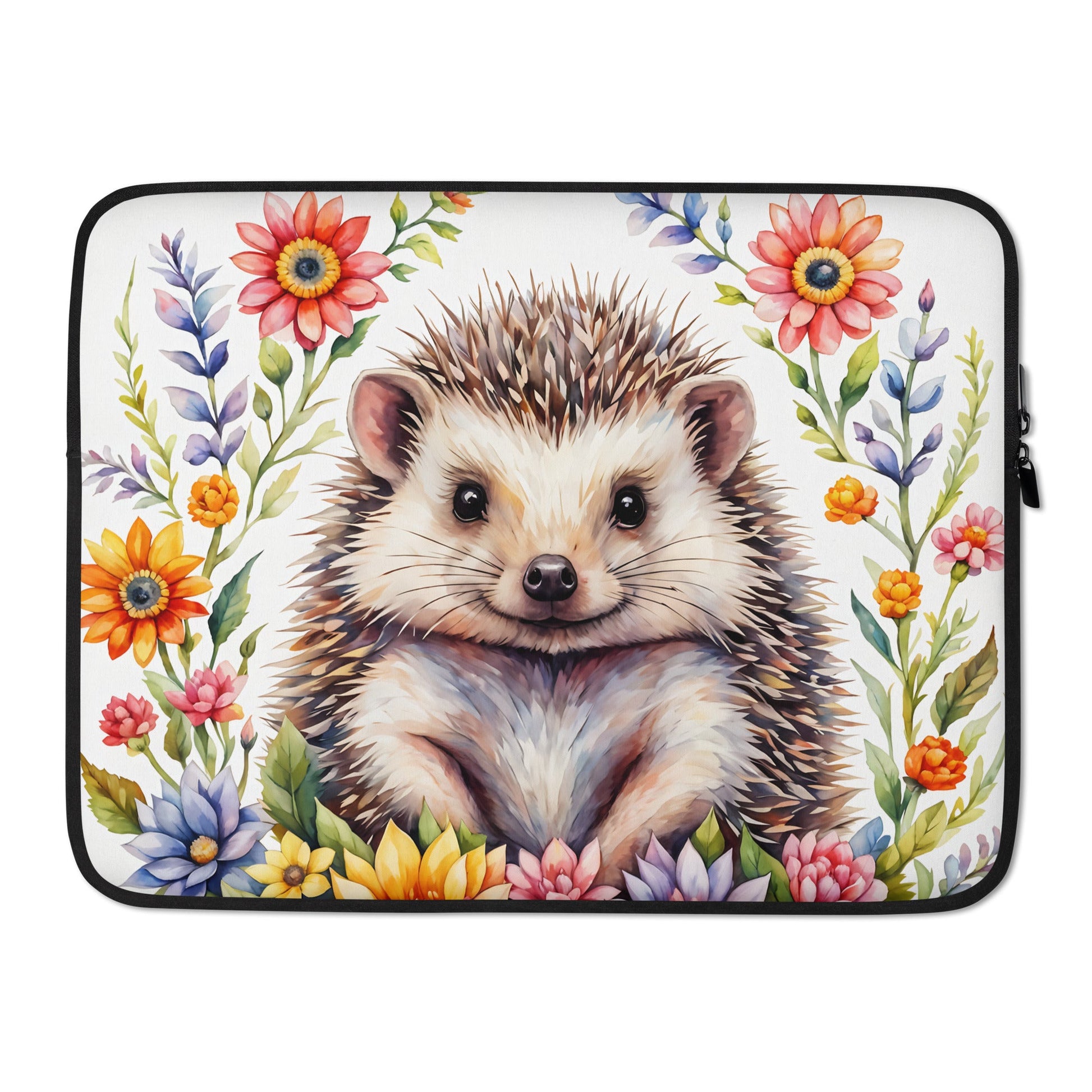 Hedgehog In The Flowers II Laptop Sleeve - Laptop Cases - Discovery Co.