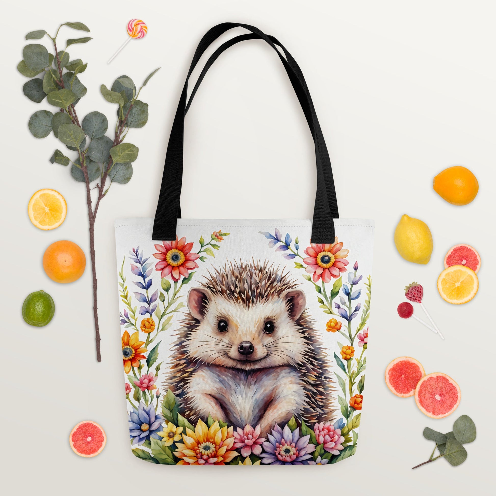 Hedgehog In The Flowers II Tote Bag - Tote Bags - Discovery Co.
