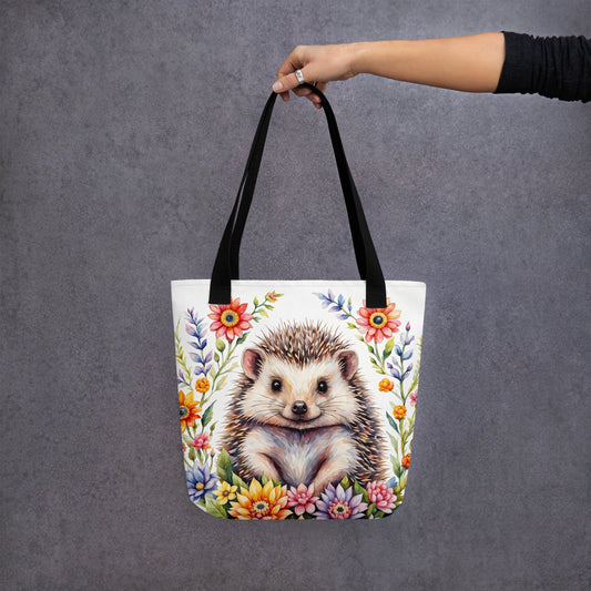 Hedgehog In The Flowers II Tote Bag - Tote Bags - Discovery Co.