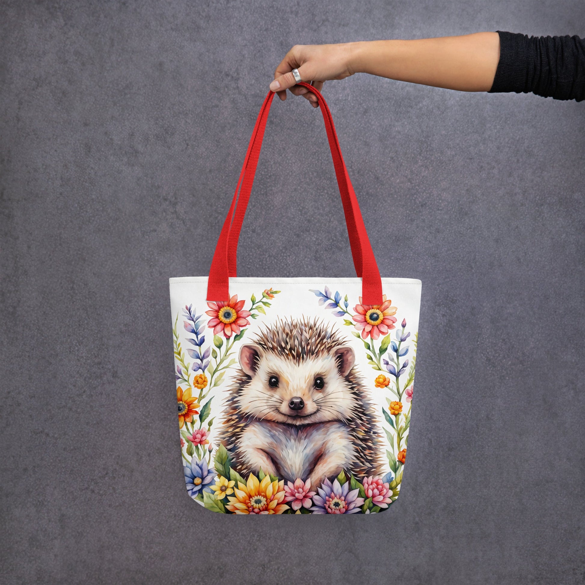 Hedgehog In The Flowers II Tote Bag - Tote Bags - Discovery Co.