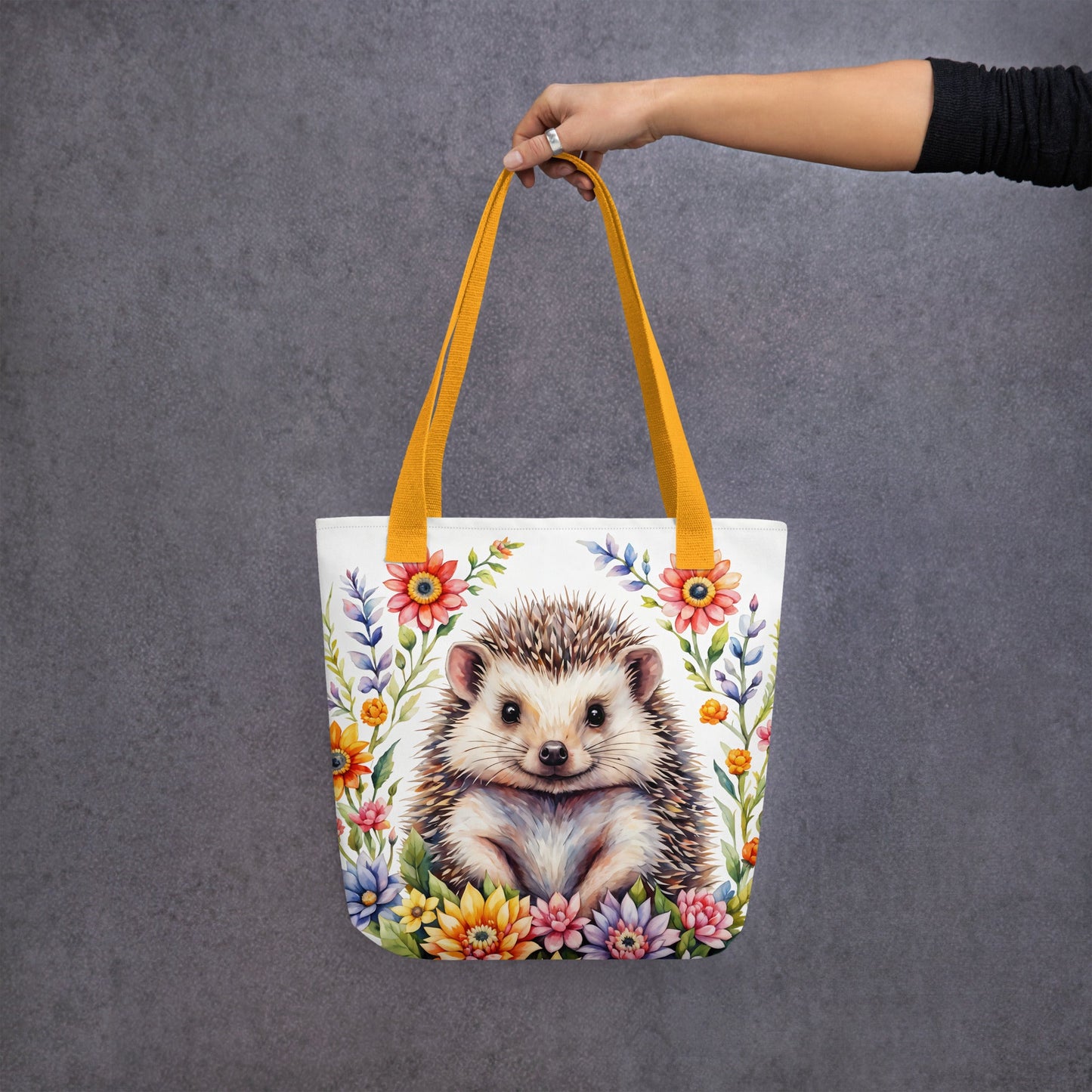 Hedgehog In The Flowers II Tote Bag - Tote Bags - Discovery Co.