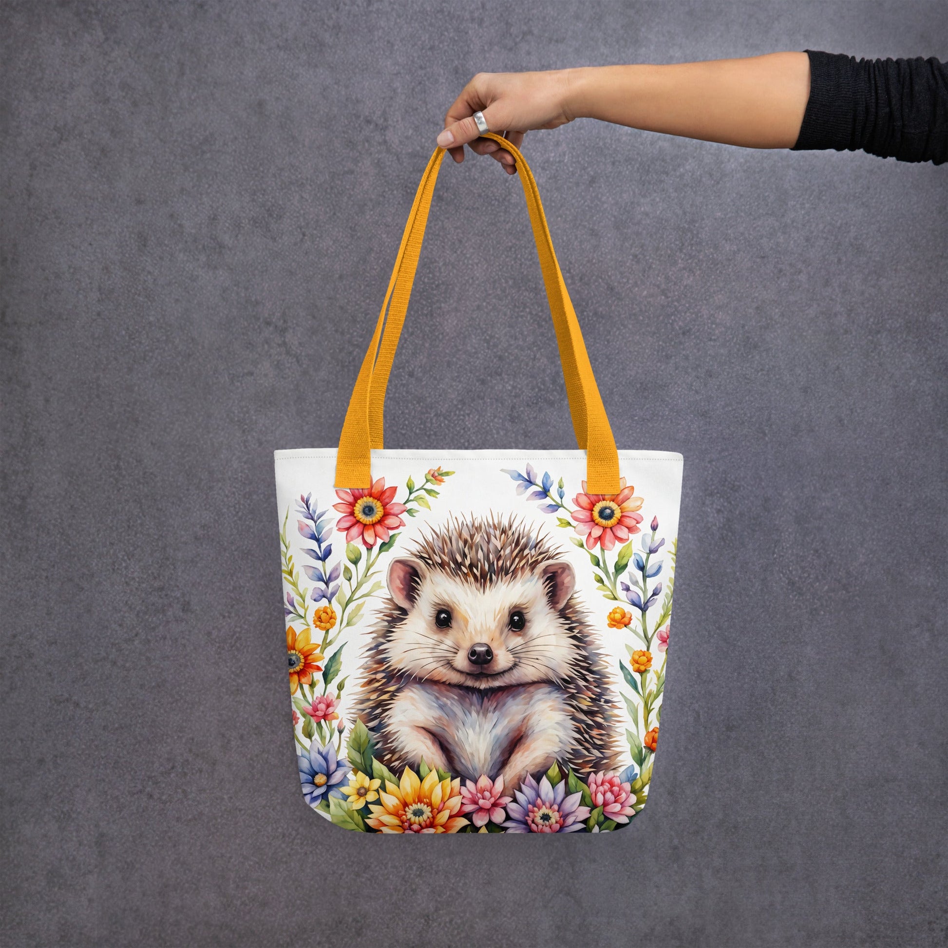 Hedgehog In The Flowers II Tote Bag - Tote Bags - Discovery Co.