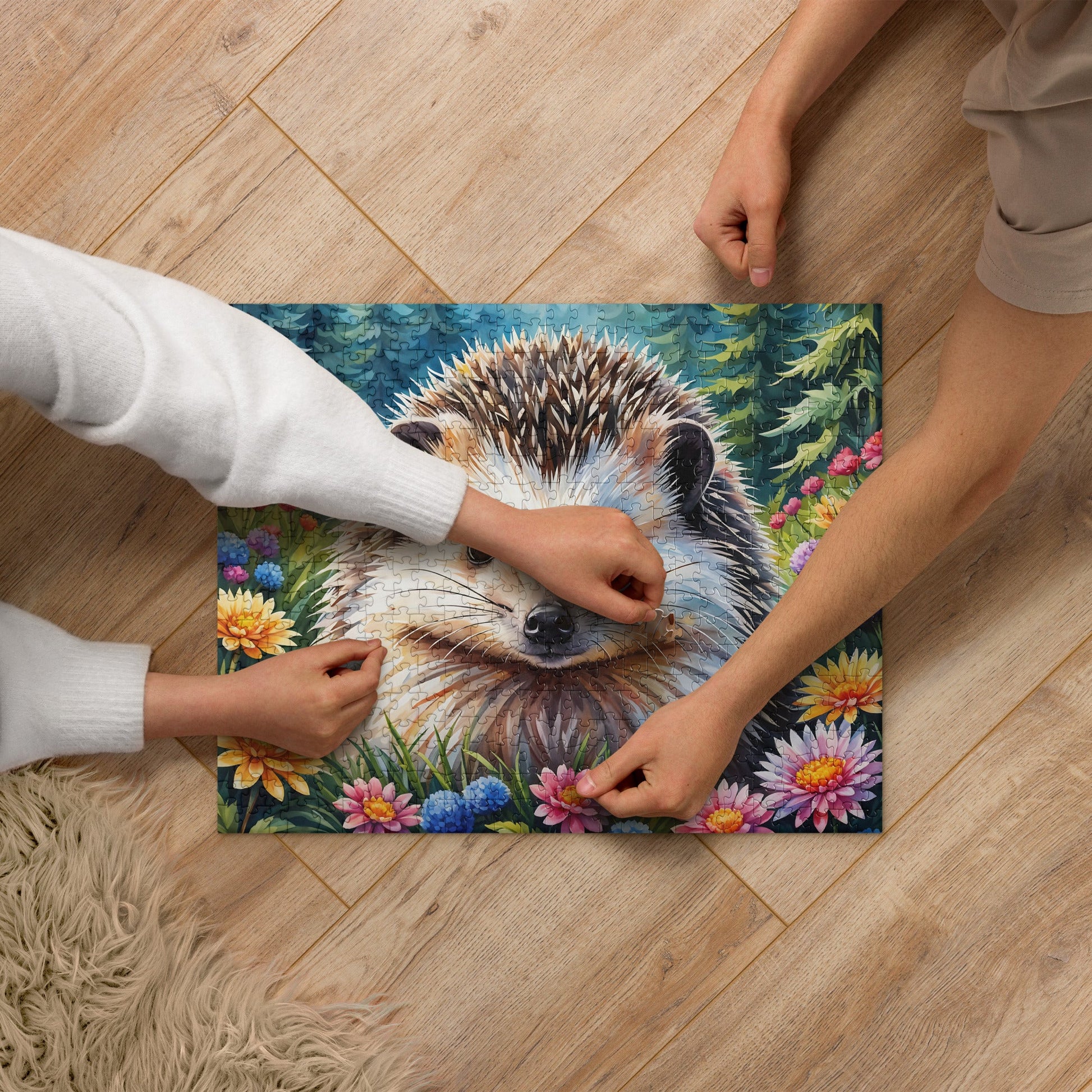 Hedgehog In The Flowers Jigsaw Puzzle - Puzzle - Discovery Co.