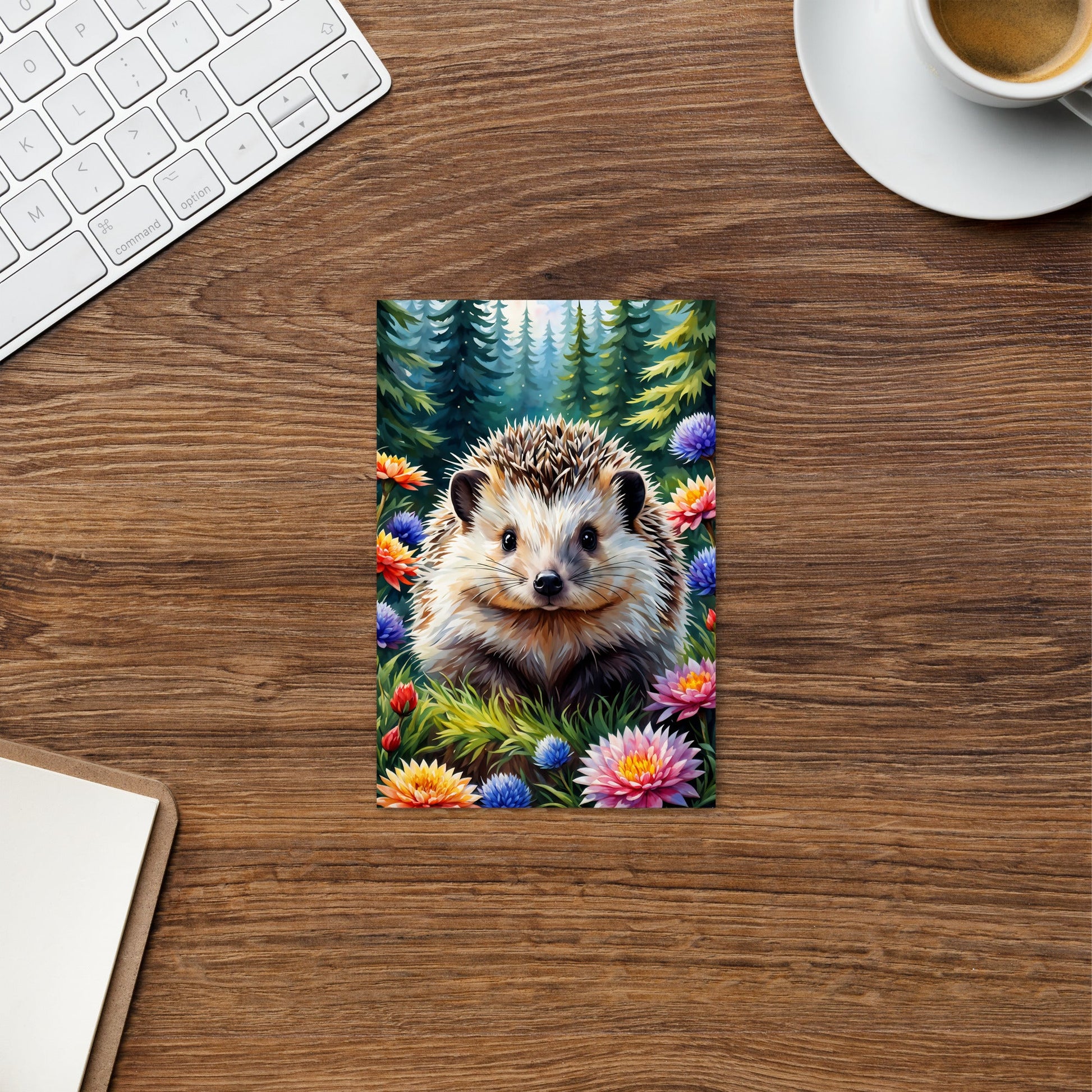 Hedgehog In The Flowers Standard Postcard - Post Cards - Discovery Co.