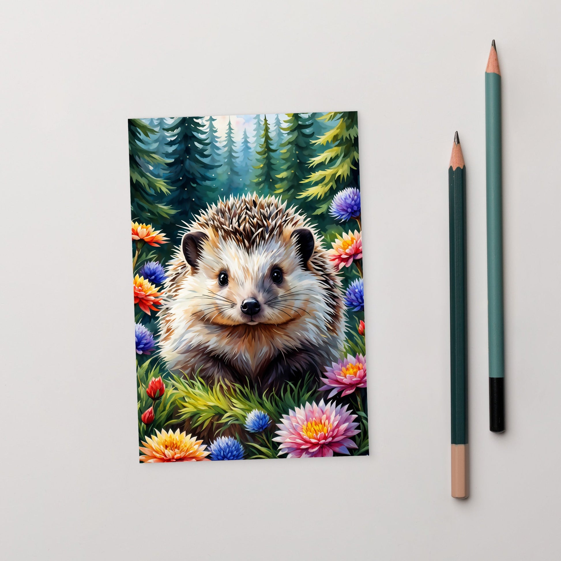 Hedgehog In The Flowers Standard Postcard - Post Cards - Discovery Co.