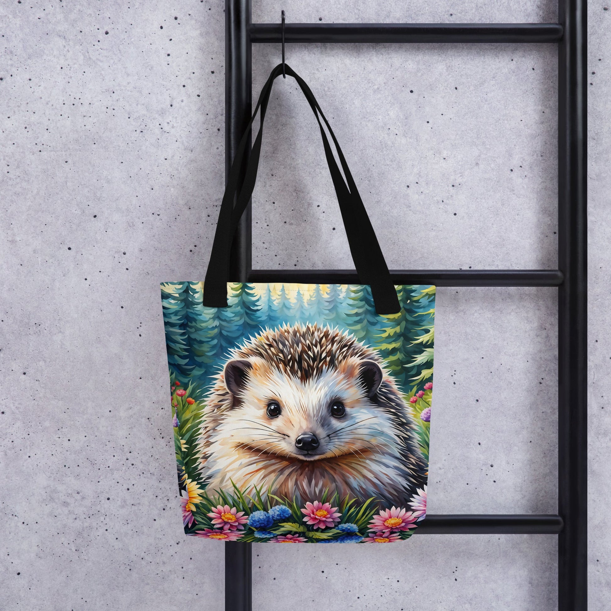 Hedgehog In The Flowers Tote Bag - Tote Bags - Discovery Co.
