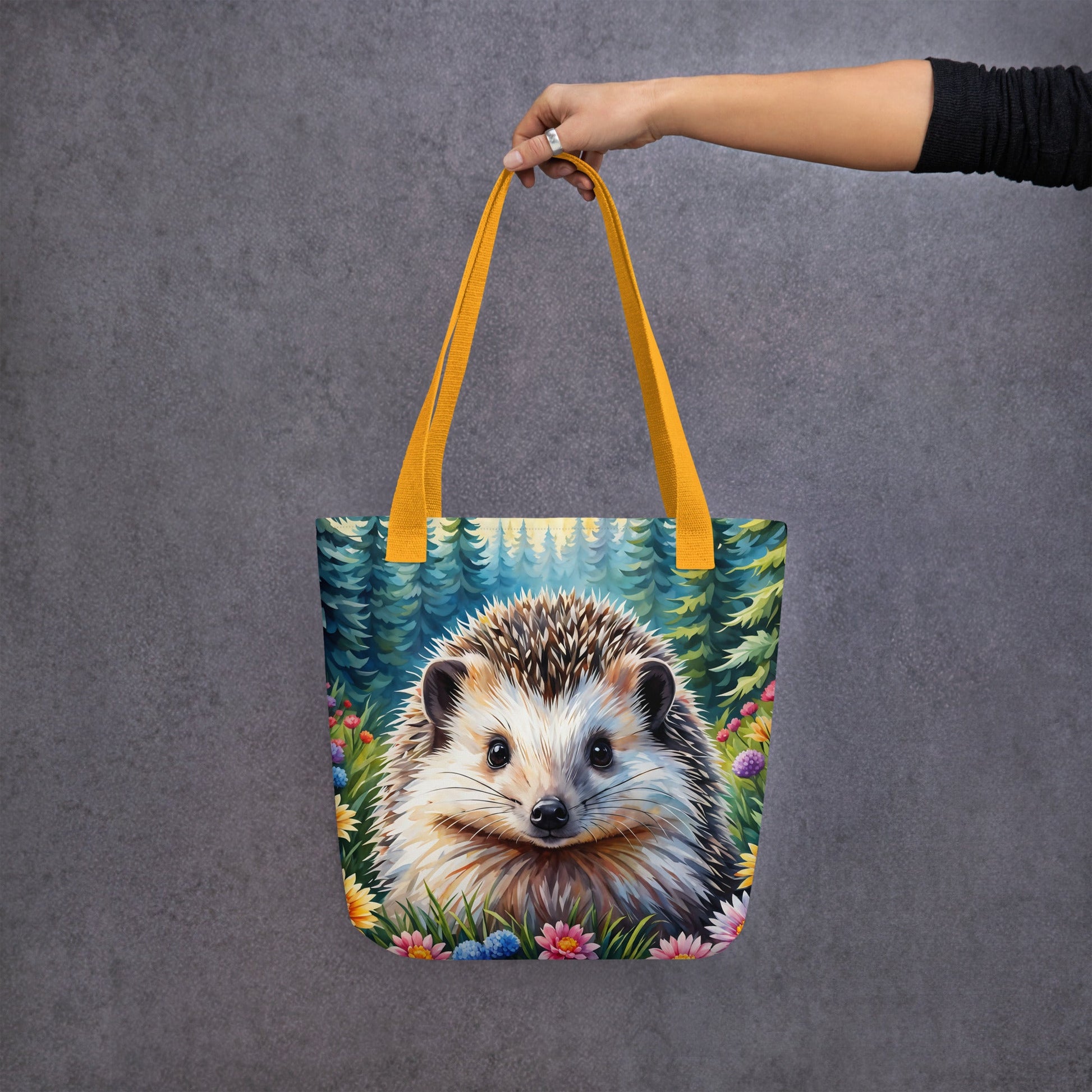 Hedgehog In The Flowers Tote Bag - Tote Bags - Discovery Co.