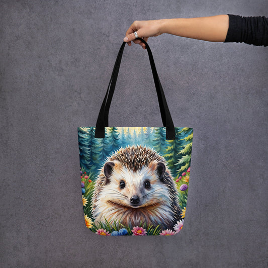 Hedgehog In The Flowers Tote Bag - Tote Bags - Discovery Co.
