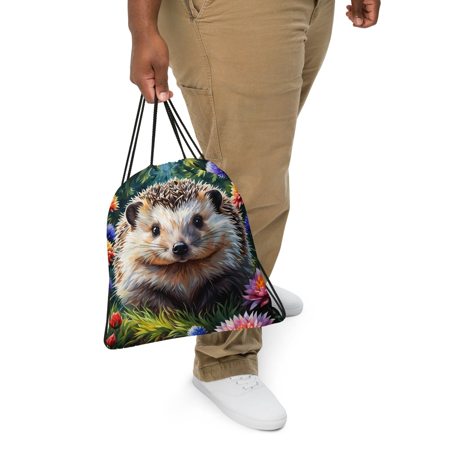 Hedgehog In The Forest Drawstring Bag - Drawstring Bag - Discovery Co.