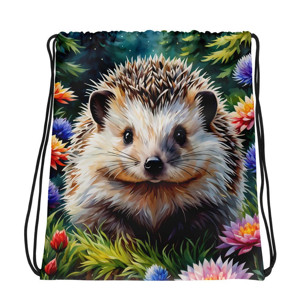 Hedgehog In The Forest Drawstring Bag - Drawstring Bag - Discovery Co.